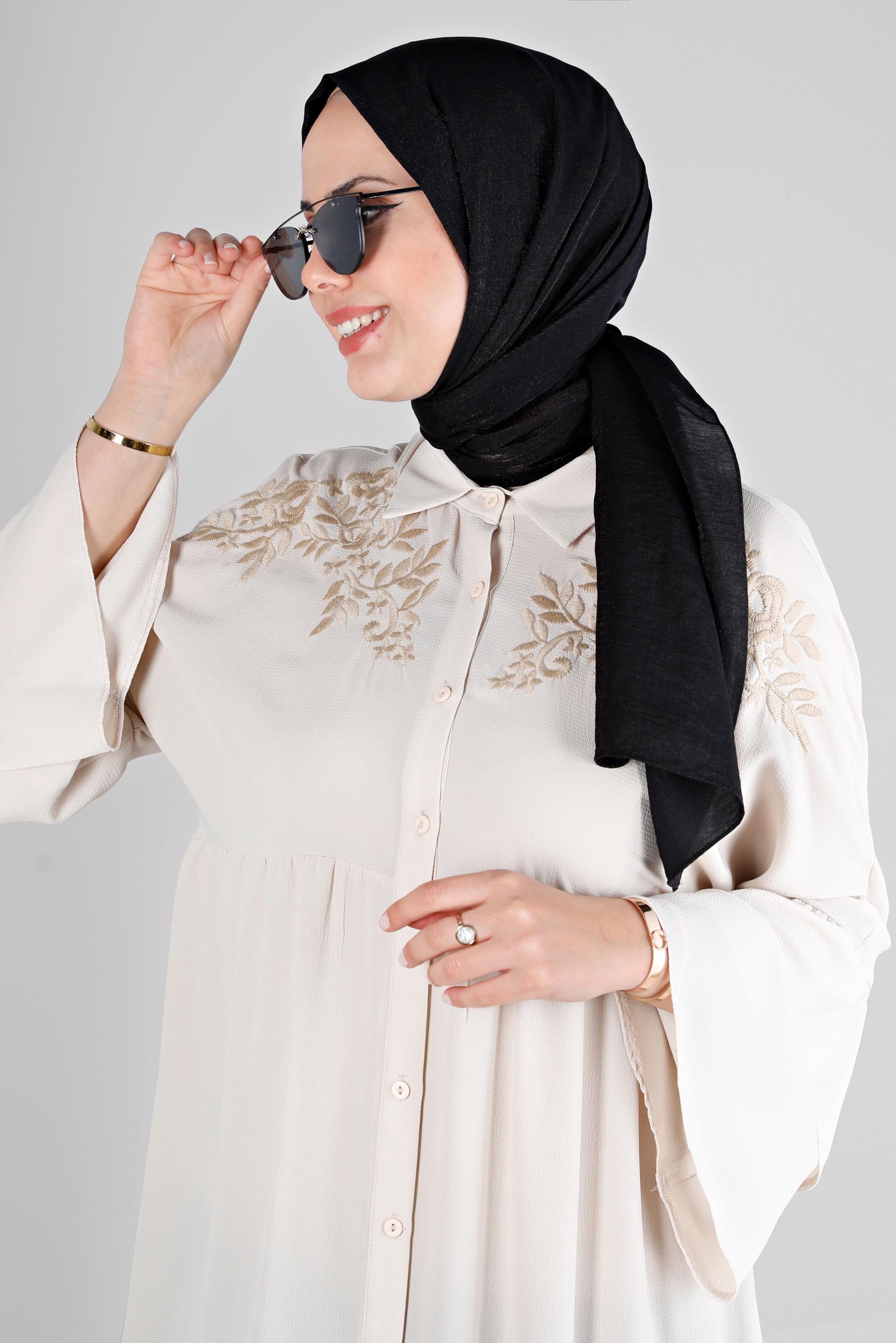 Hijab clothing BLACK ALVİNA COTTON SHAWL 8213 