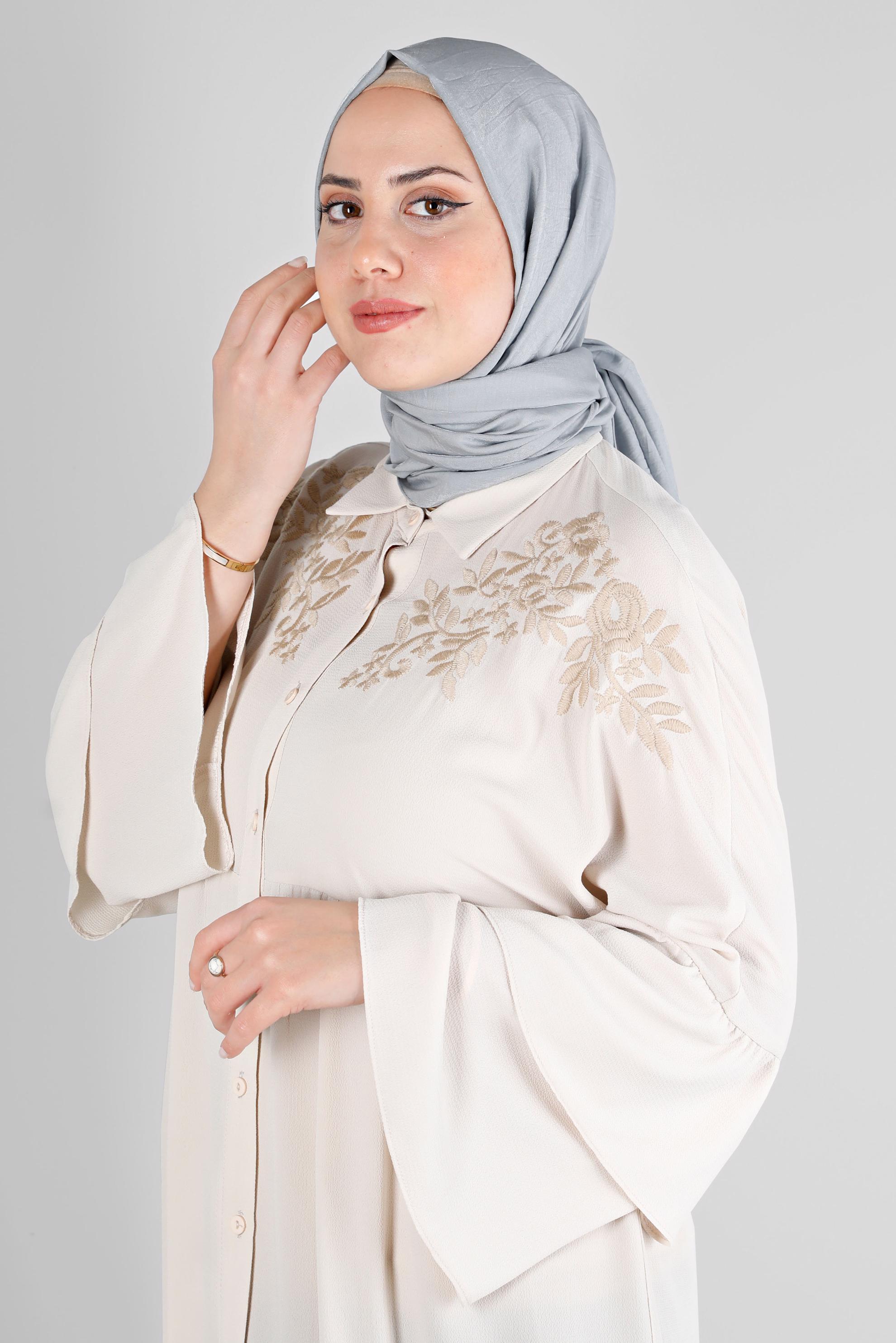 Tesettür giyim GRİ ALVİNA YERLİ PAMUK ŞAL 8213 