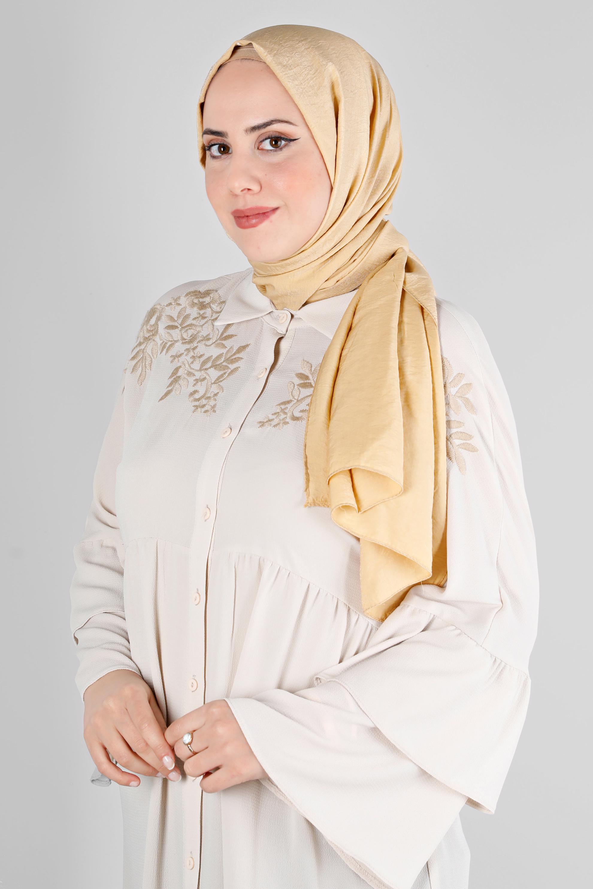 Tesettür giyim ALTIN ALVİNA YERLİ PAMUK ŞAL 8213 