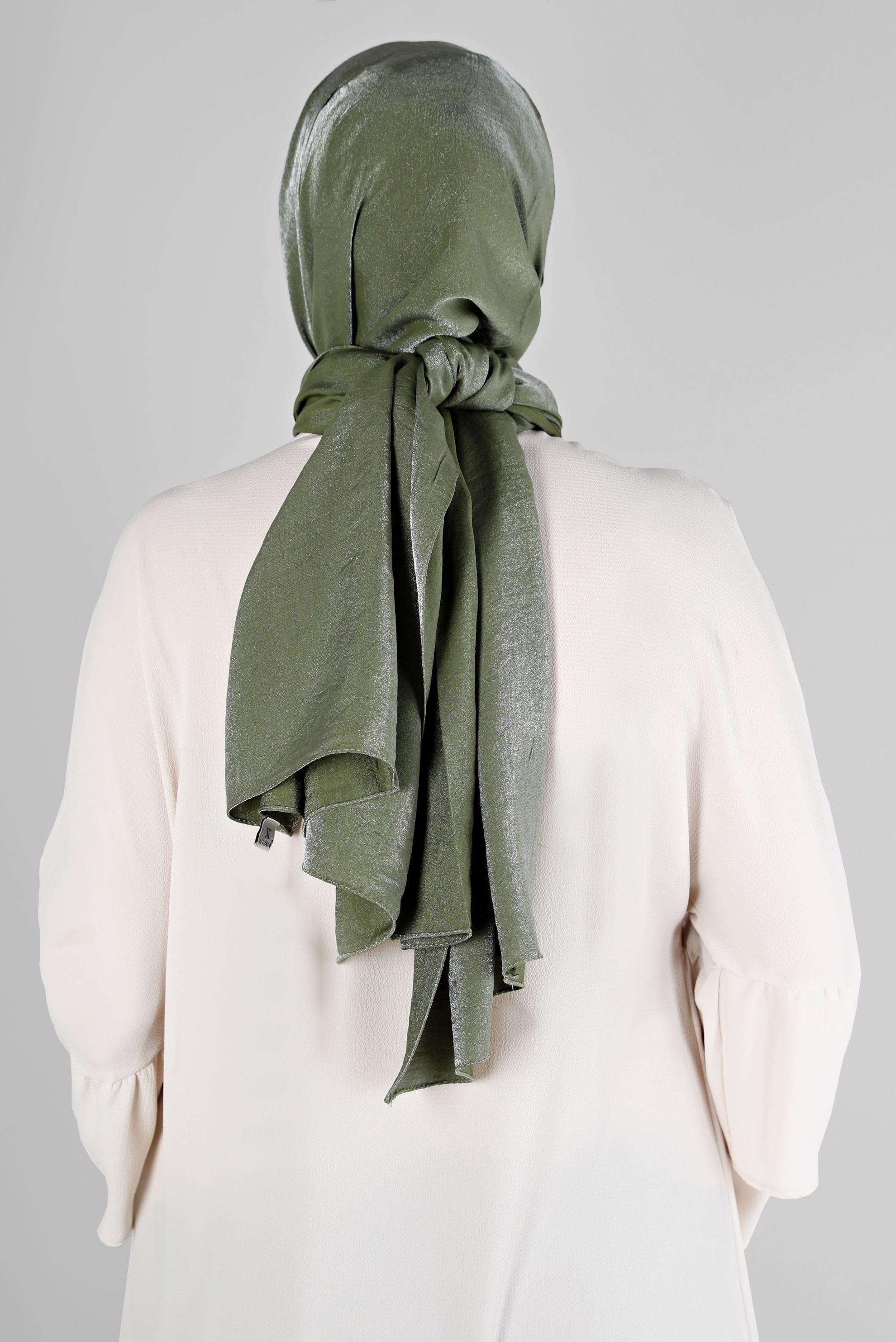 Tesettür giyim HAKİ ALVİNA YERLİ PAMUK ŞAL 8213 