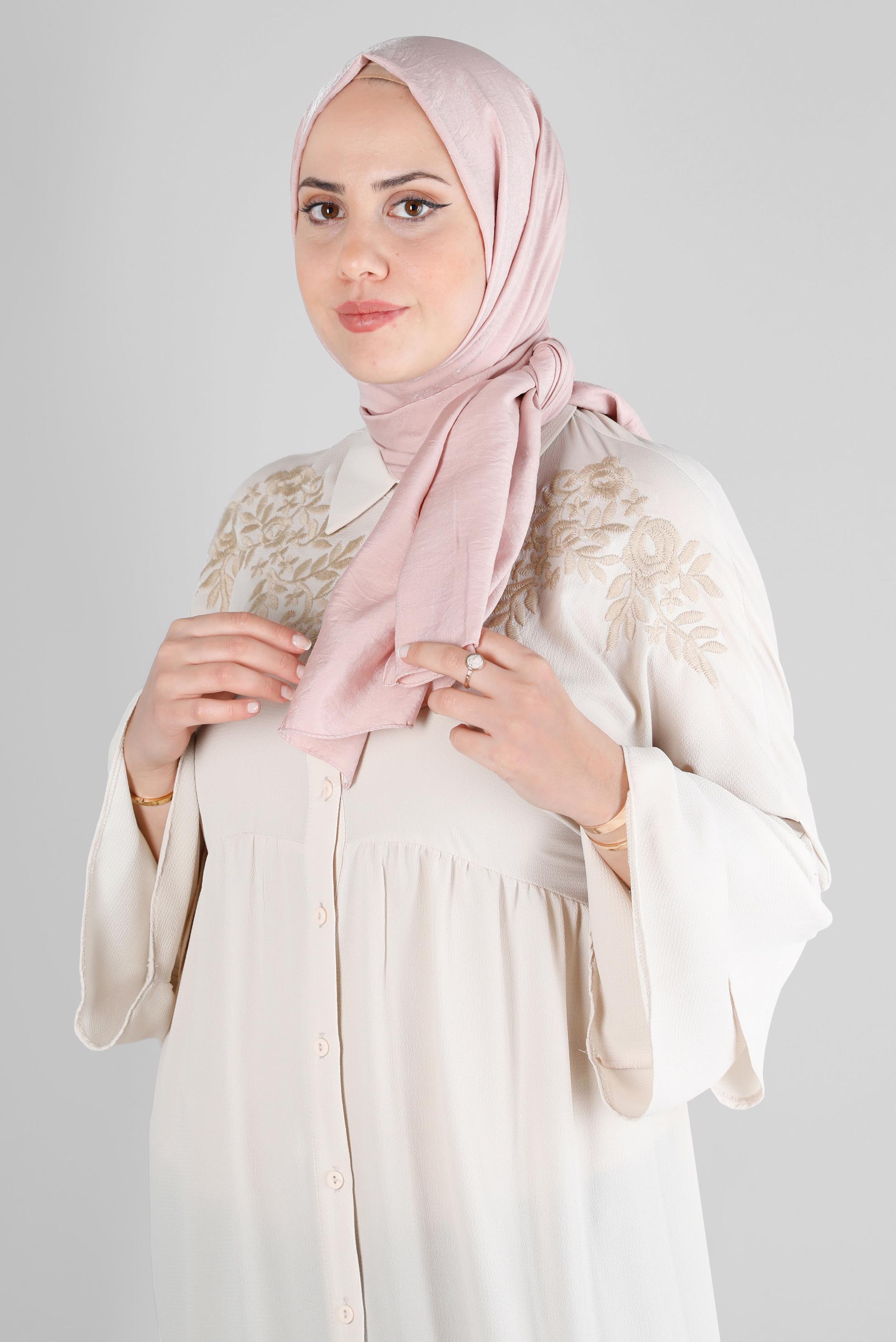 Tesettür giyim PUDRA ALVİNA YERLİ PAMUK ŞAL 8213 