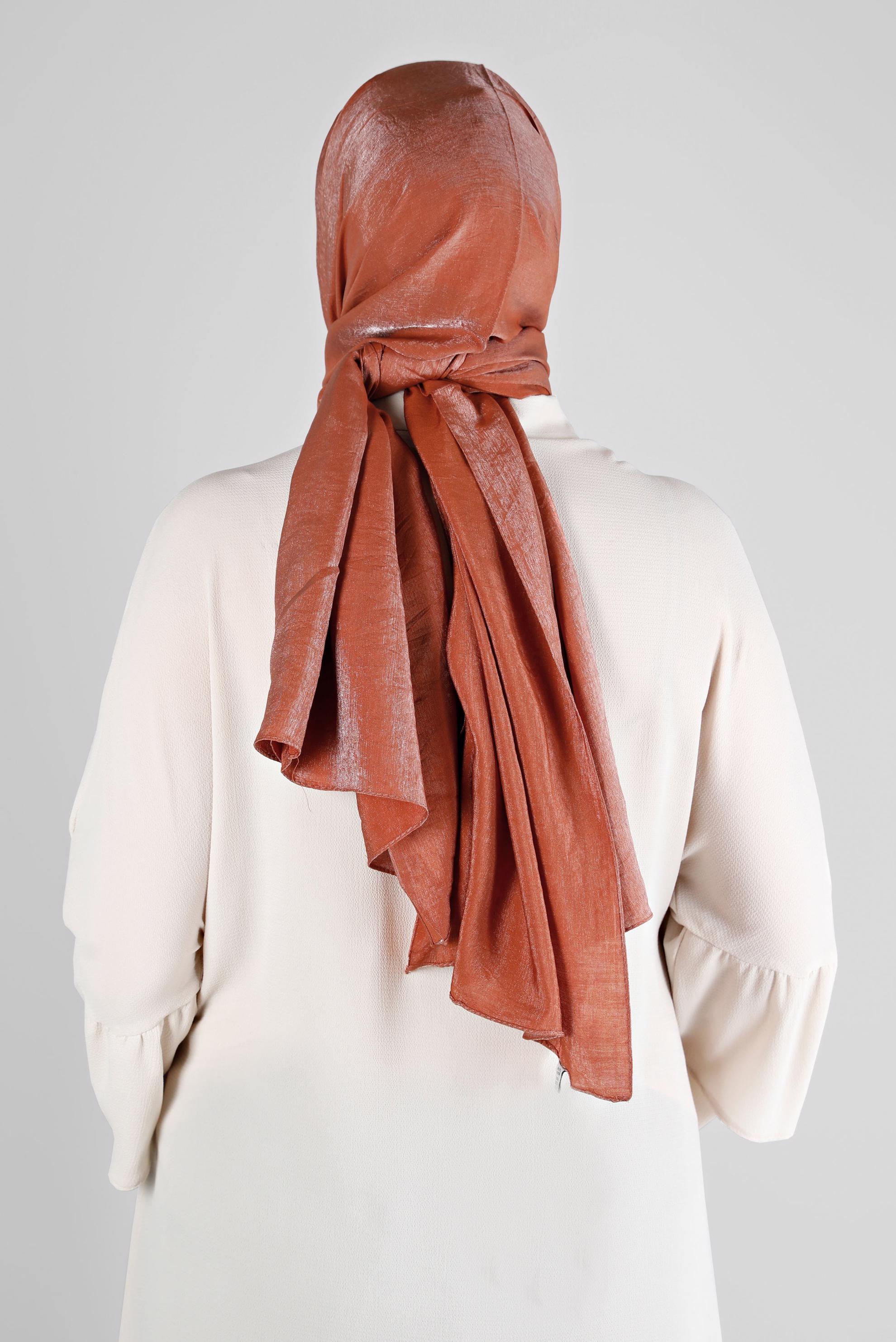 Tesettür giyim TABA ALVİNA YERLİ PAMUK ŞAL 8213 