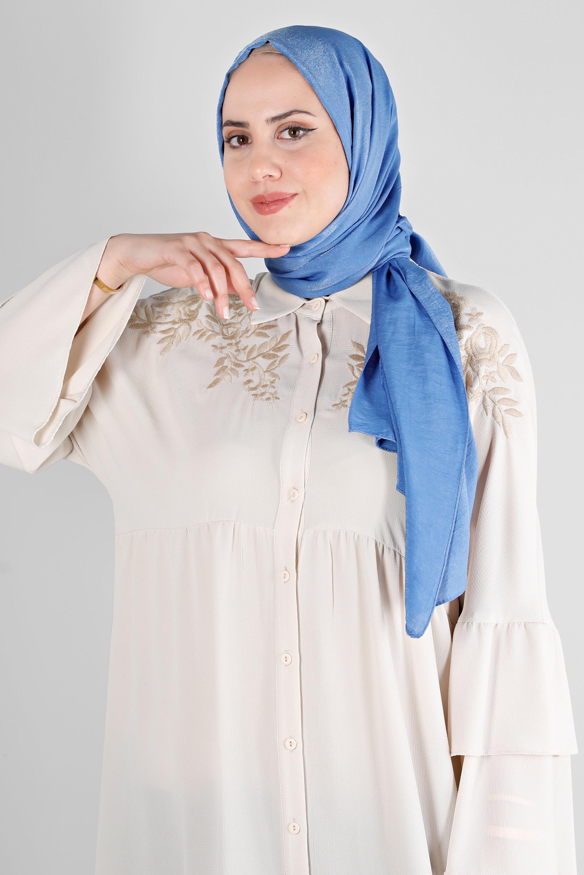 Tesettür giyim LACİVERT ALVİNA YERLİ PAMUK ŞAL 8213 