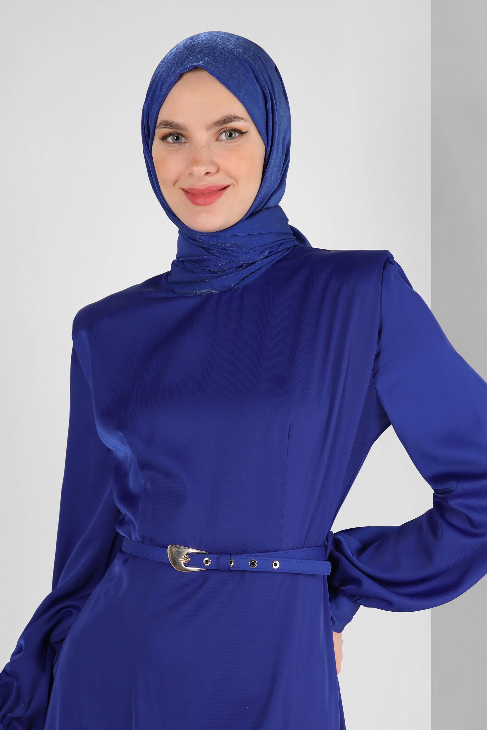 Tesettür giyim LACİVERT ALVİNA YERLİ PAMUK ŞAL 8213 