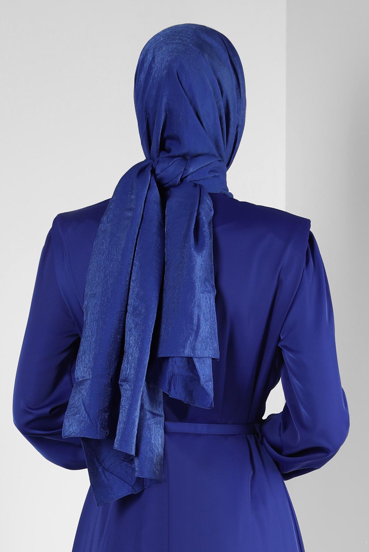 Tesettür giyim LACİVERT ALVİNA YERLİ PAMUK ŞAL 8213 