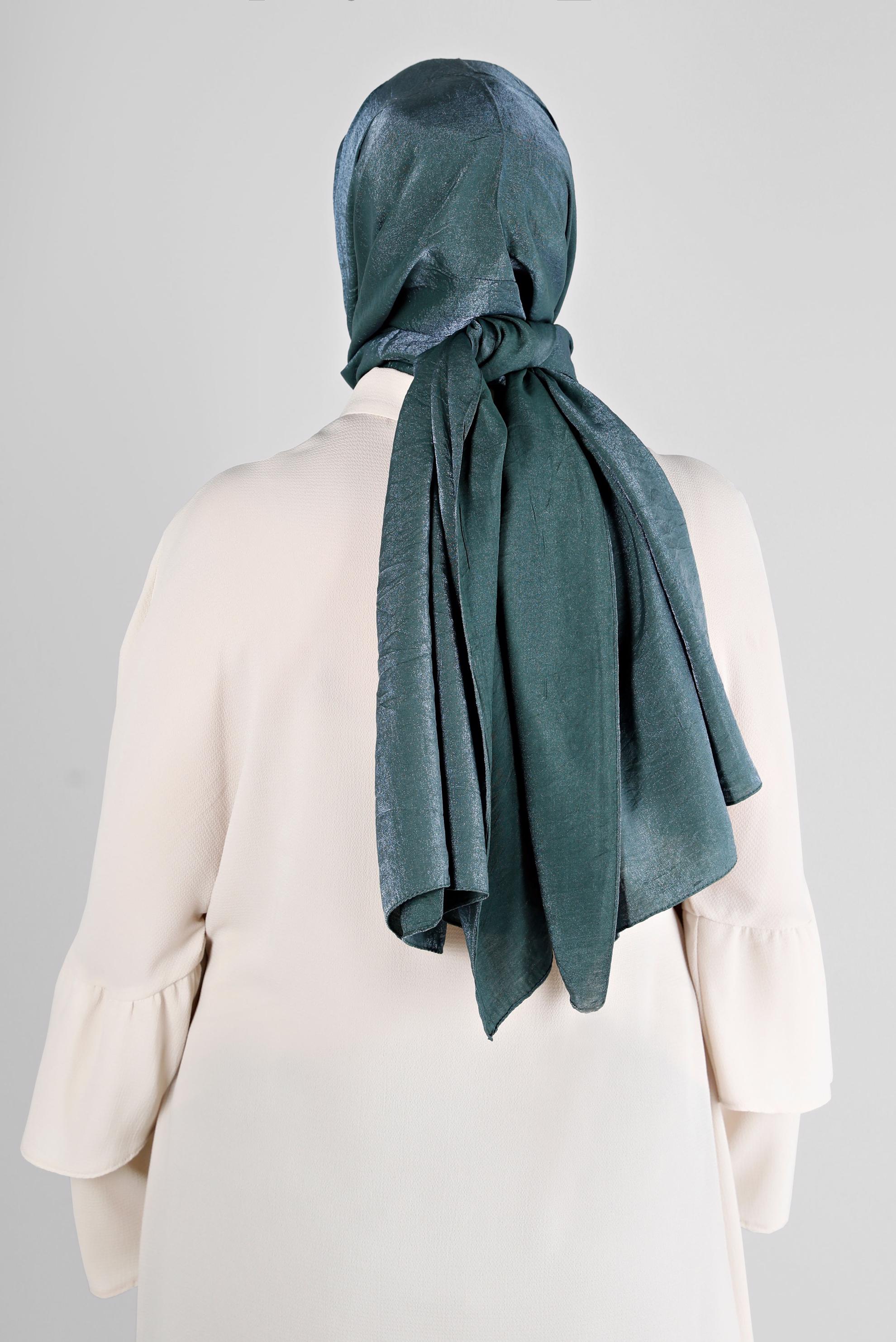 Tesettür giyim YEŞİL ALVİNA YERLİ PAMUK ŞAL 8213 