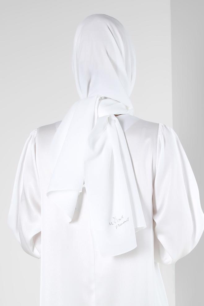 Vêtements hijab BLANC CHÂLE CRÊPE ALVINA 8221 - ALVİNA