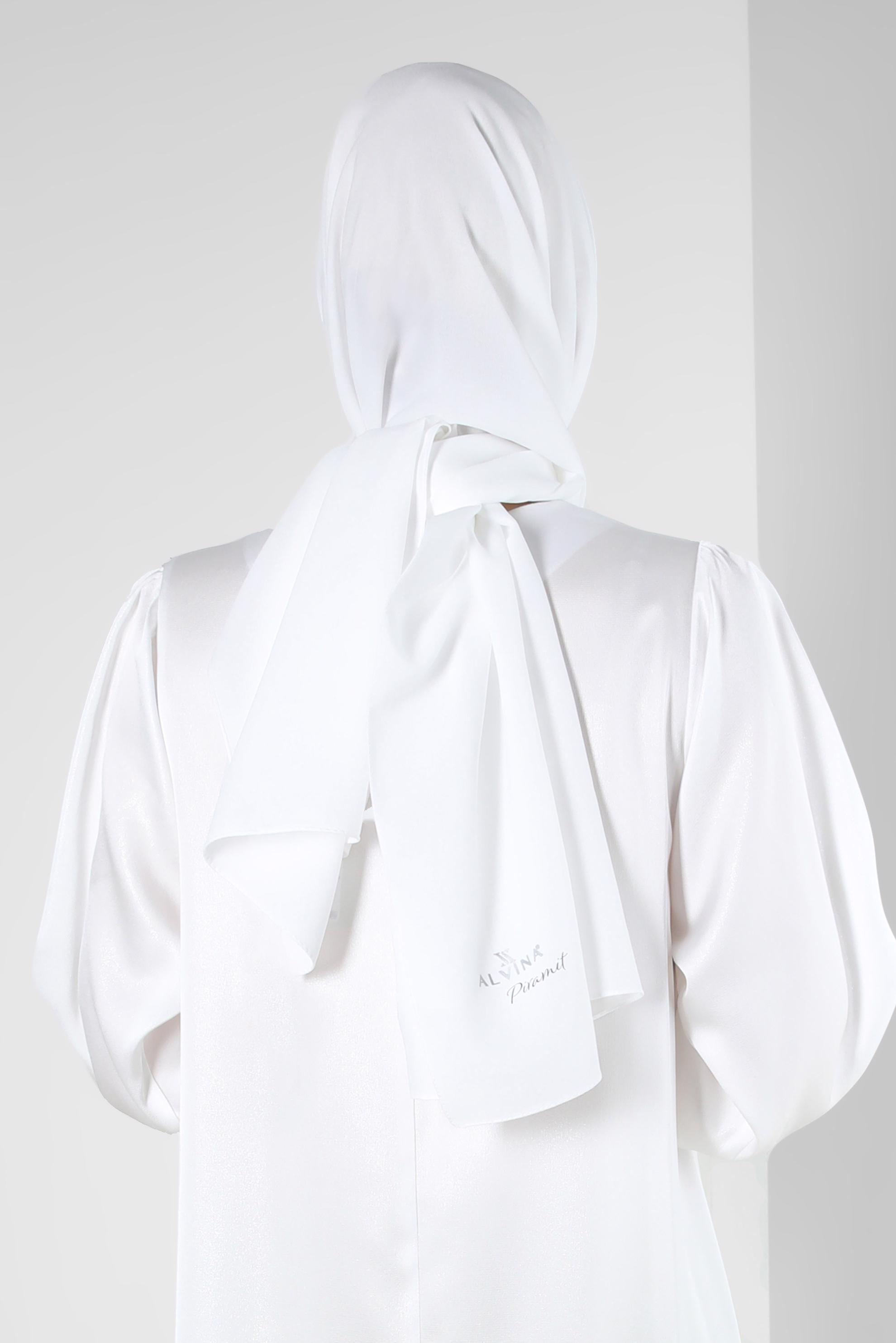 Vêtements hijab BLANC CHÂLE CRÊPE ALVINA 8221
