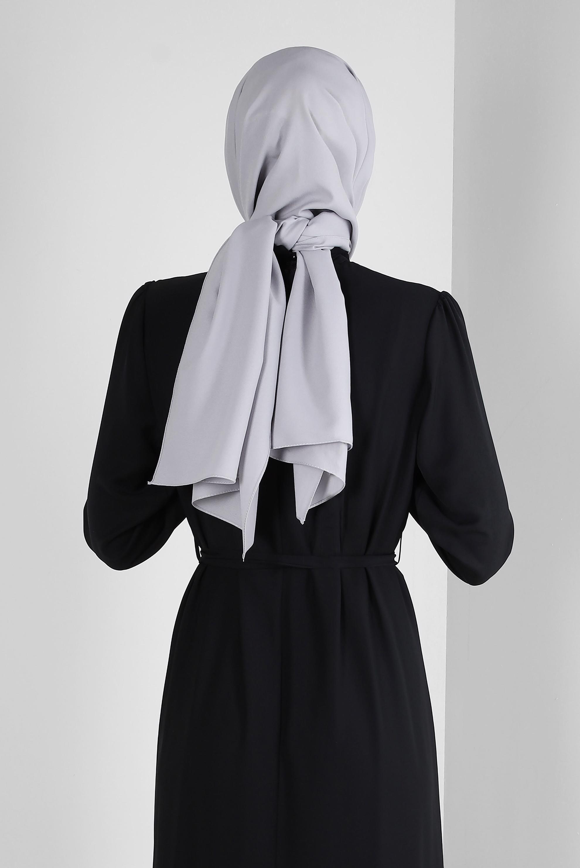 Vêtements hijab GRIS CHÂLE CRÊPE ALVINA 8221