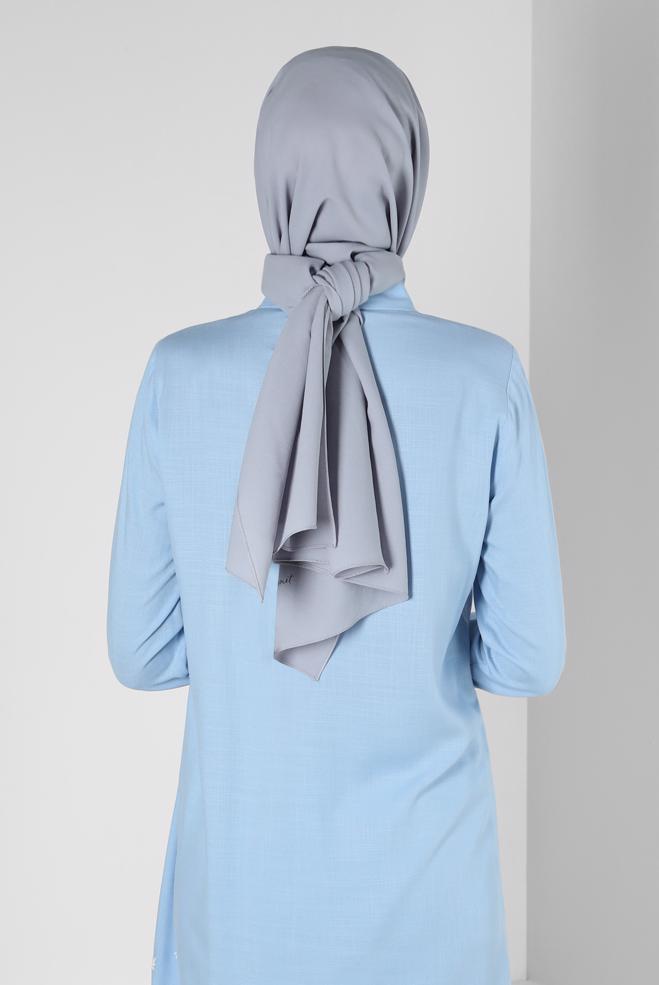 Vêtements hijab ARGENT CHÂLE CRÊPE ALVINA 8221 - ALVİNA