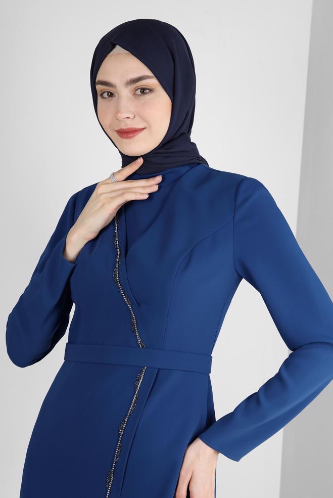 Vêtements hijab BLEU MARINE CHÂLE CRÊPE ALVINA 8221 - ALVİNA