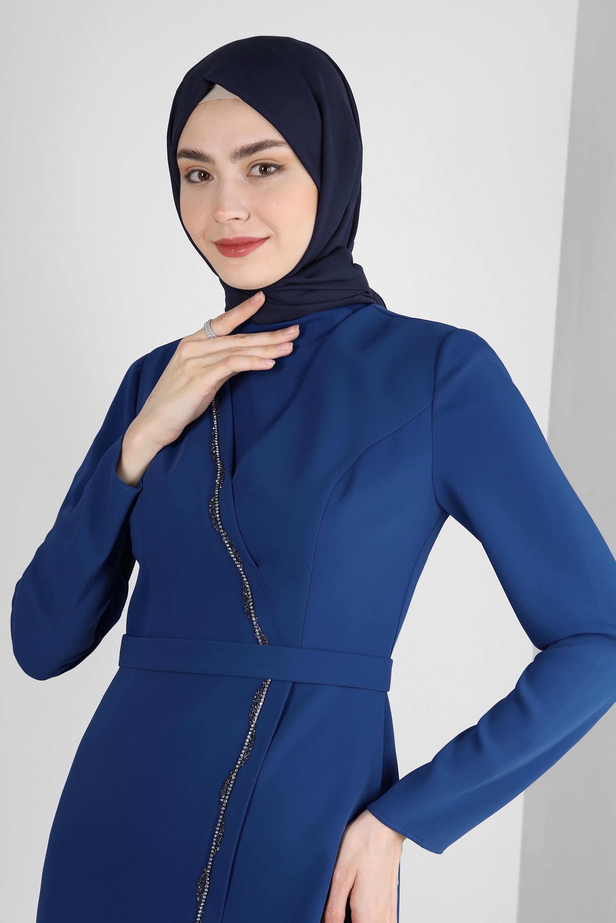 Vêtements hijab BLEU MARINE CHÂLE CRÊPE ALVINA 8221