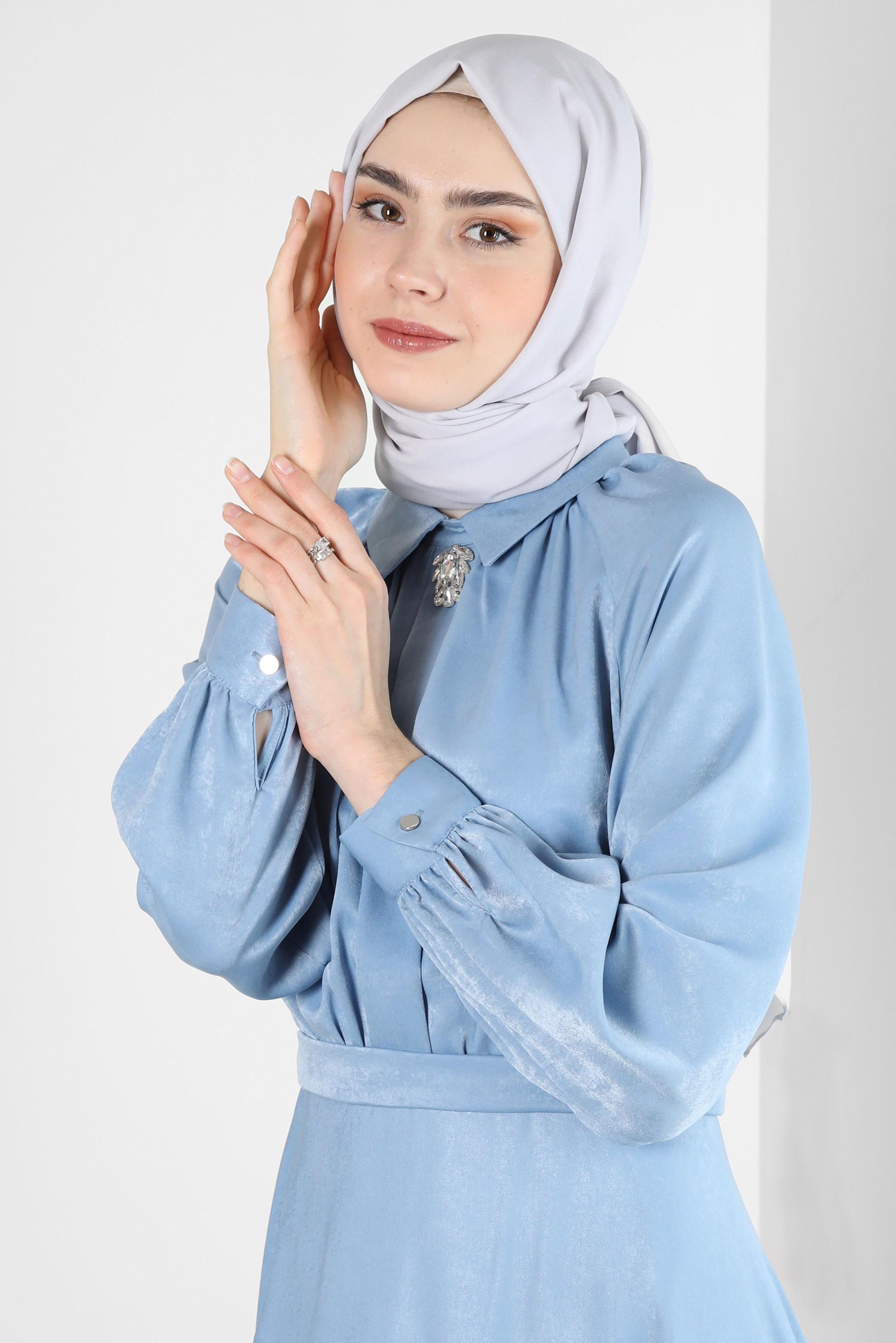 Vêtements hijab ARGENT CHÂLE CRÊPE ALVINA 8221