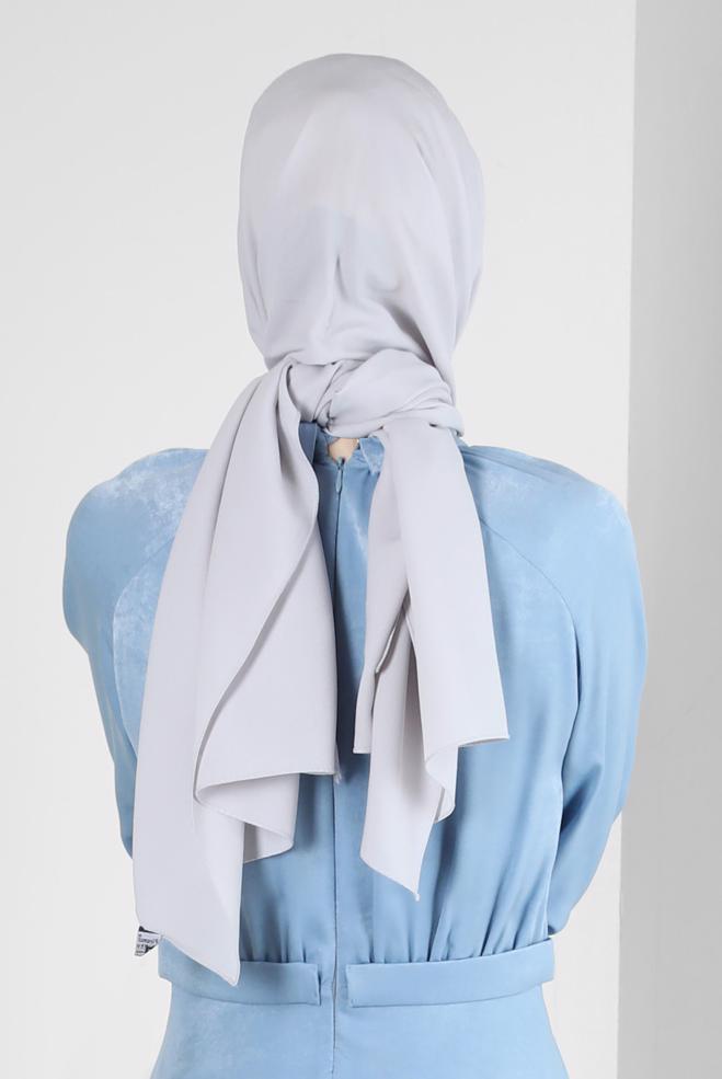 Vêtements hijab ARGENT CHÂLE CRÊPE ALVINA 8221 - ALVİNA