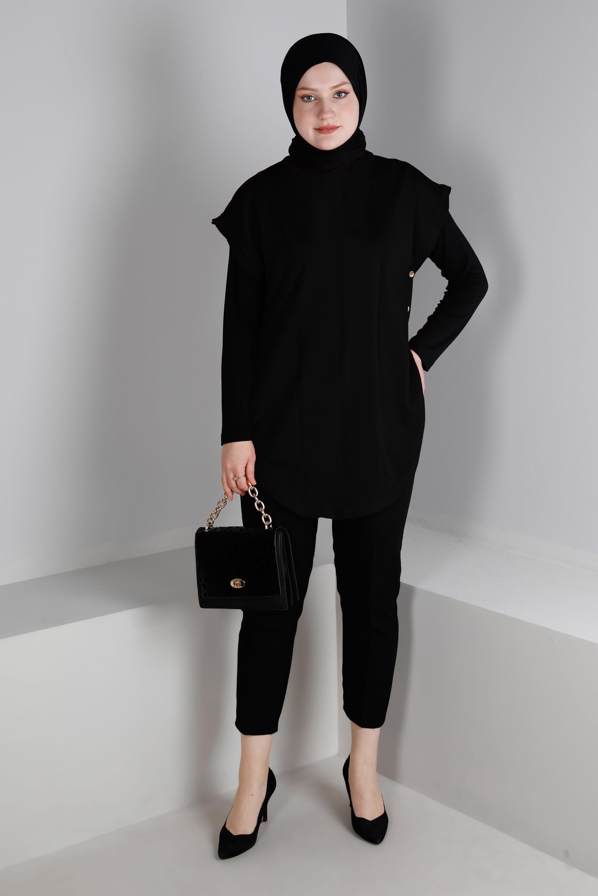 Tesettür giyim SİYAH TRİKO SÜVETER 43211