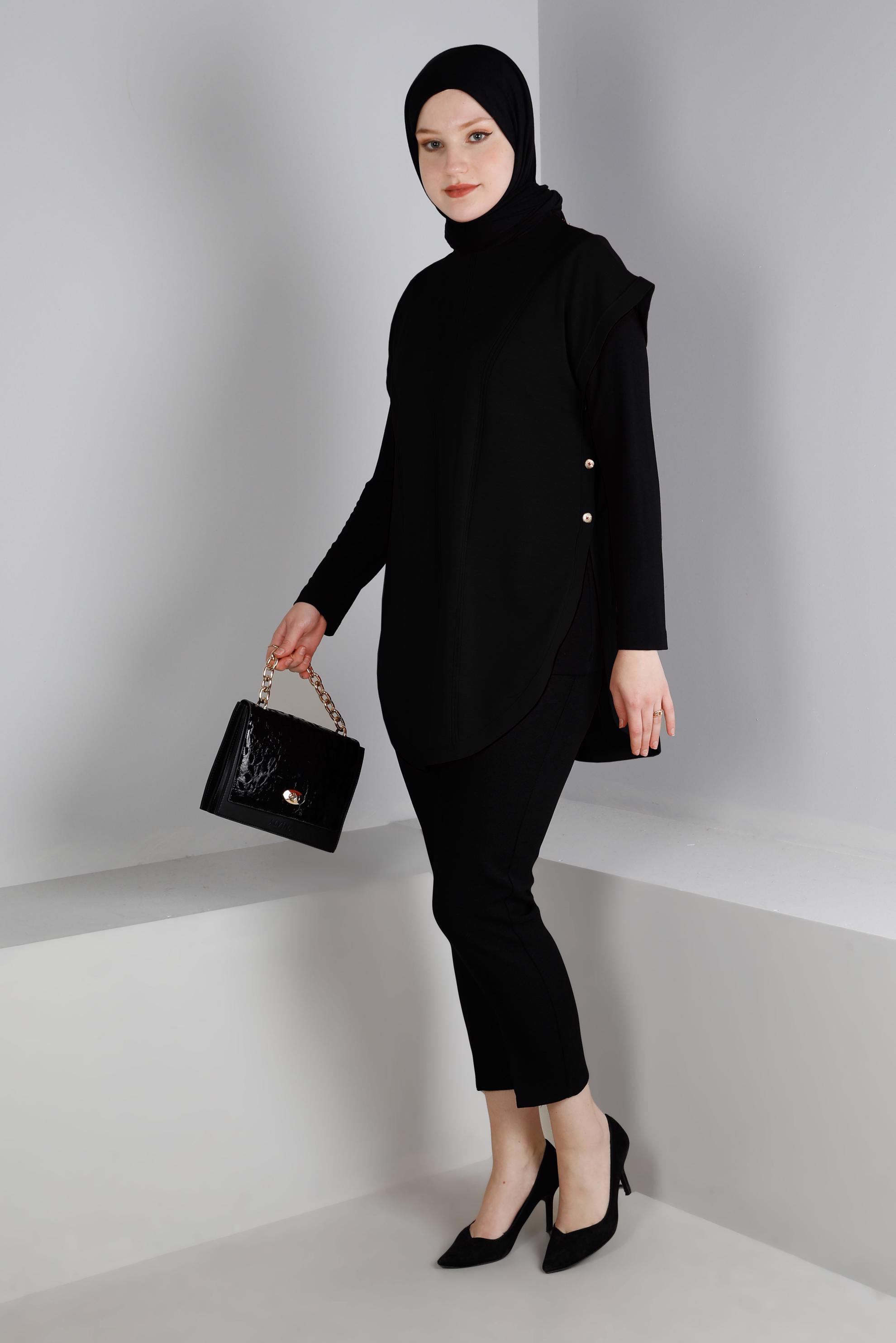 Tesettür giyim SİYAH TRİKO SÜVETER 43211