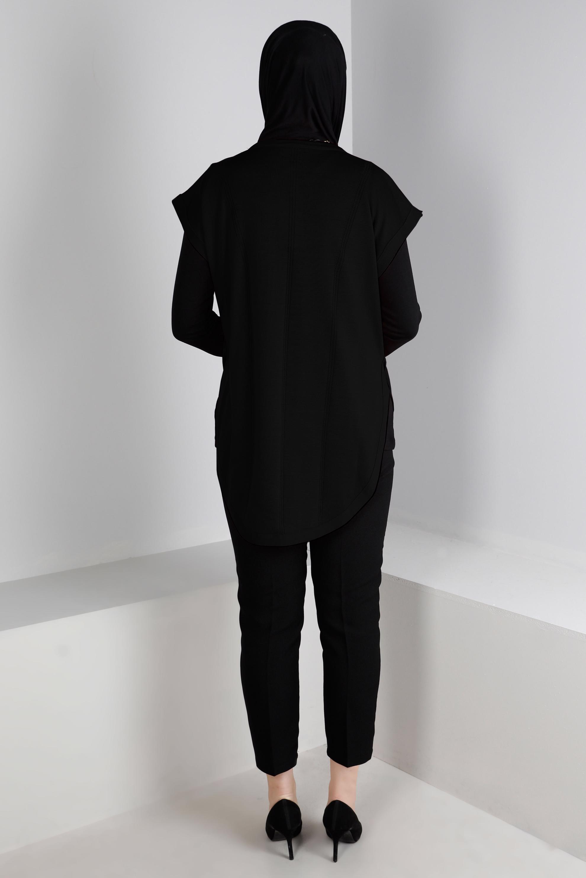 Tesettür giyim SİYAH TRİKO SÜVETER 43211