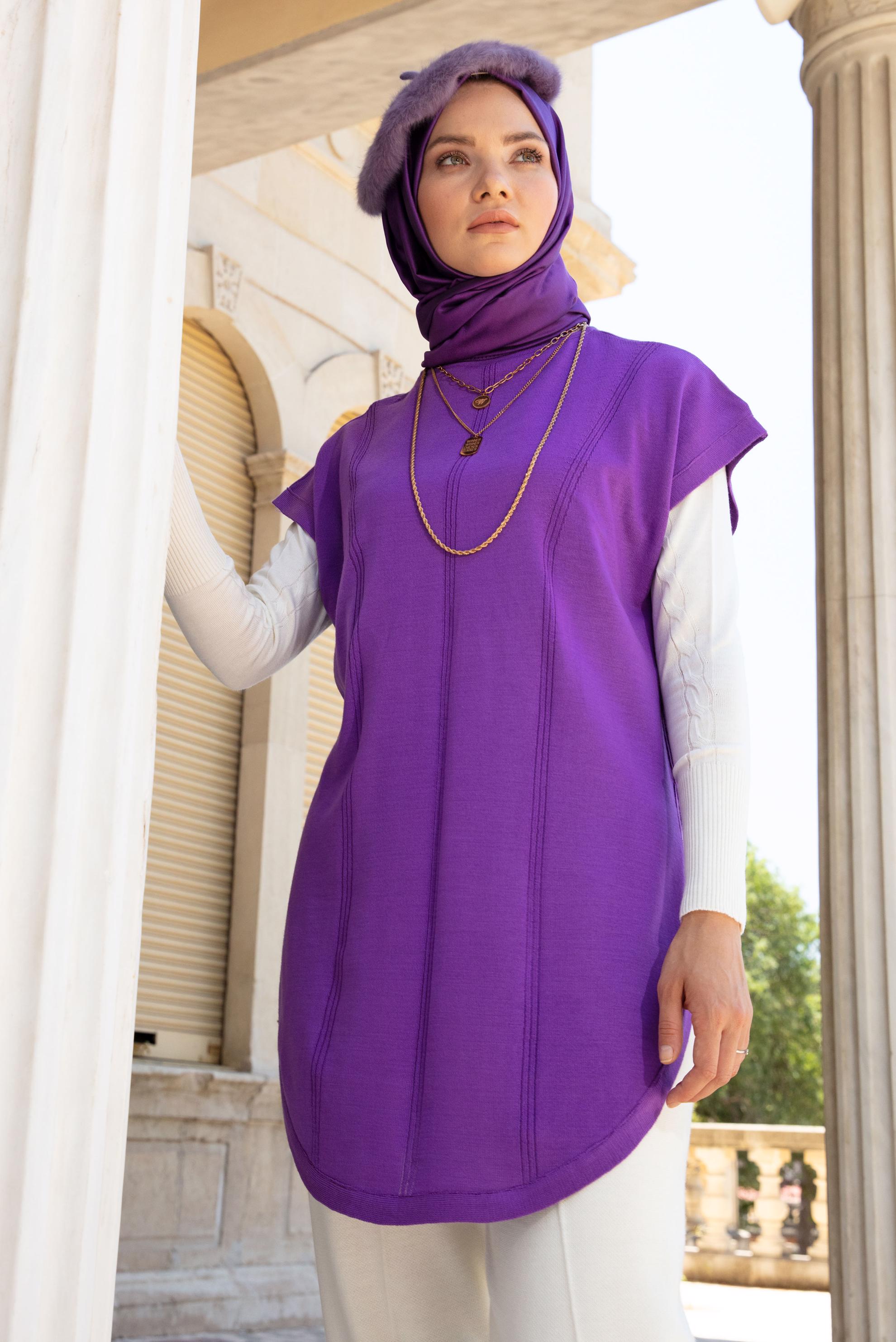 Hijab clothing PURPLE KNITWEAR SWEATER 43211