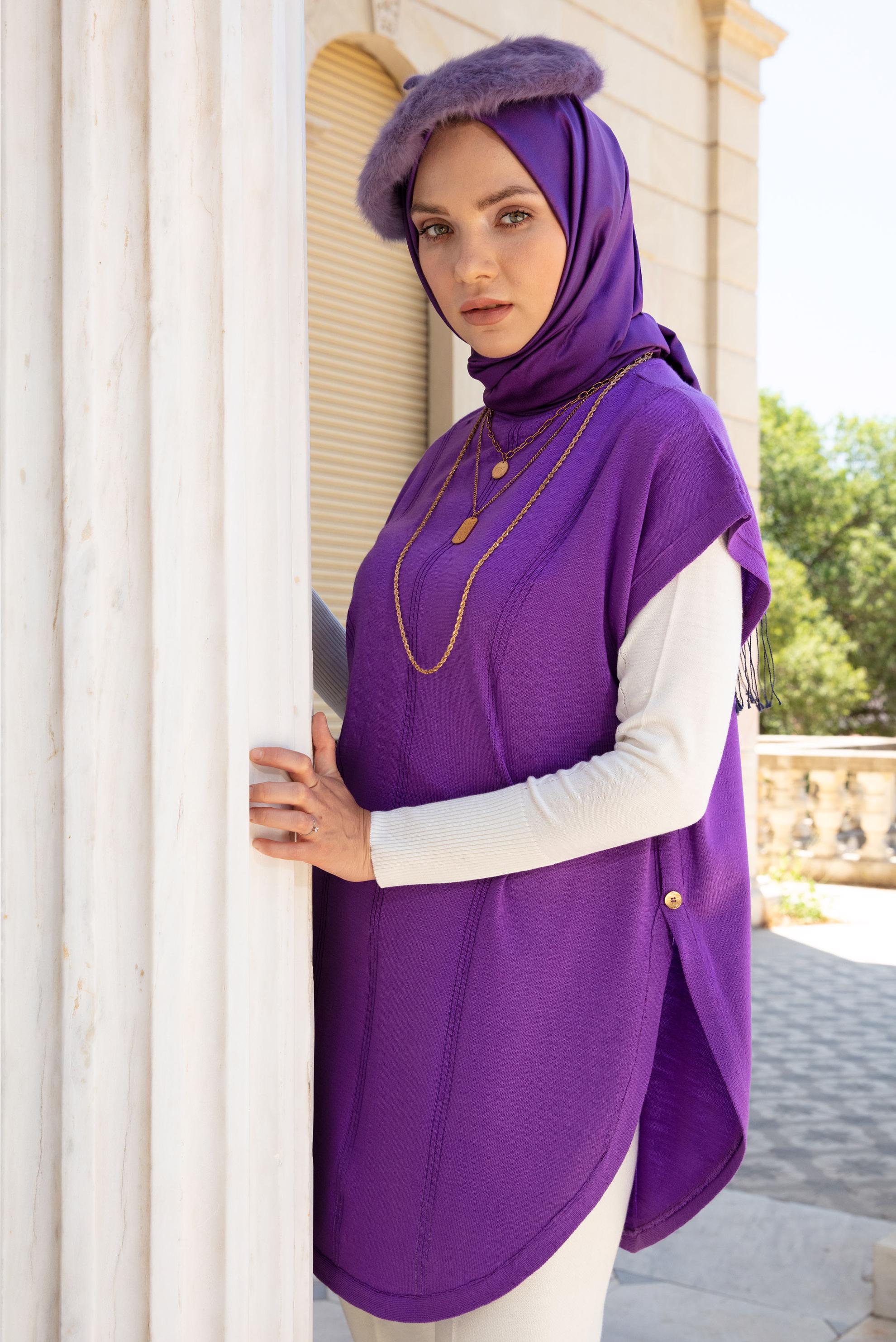 Hijab clothing PURPLE KNITWEAR SWEATER 43211