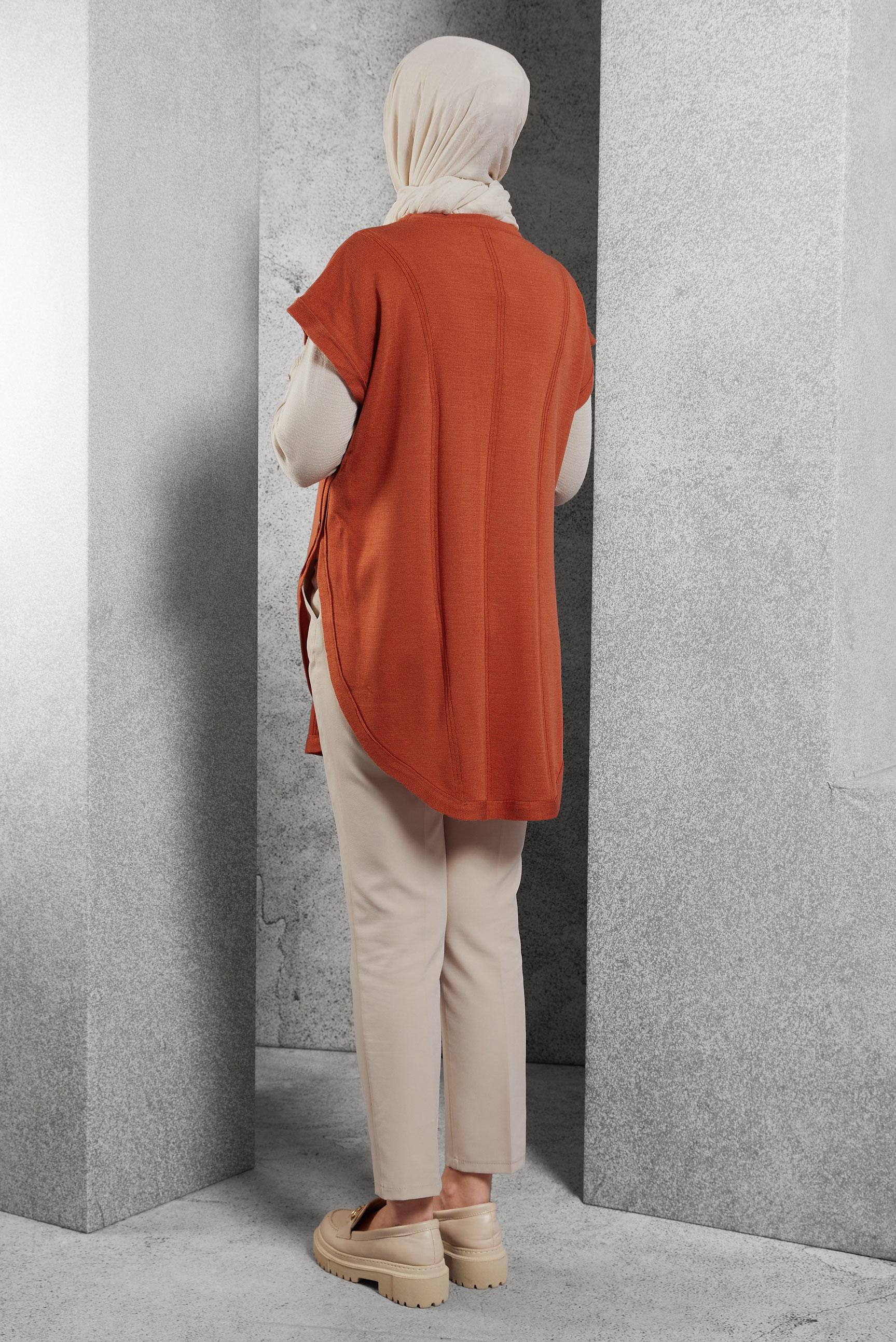 Tesettür giyim TURUNCU TRİKO SÜVETER 43211