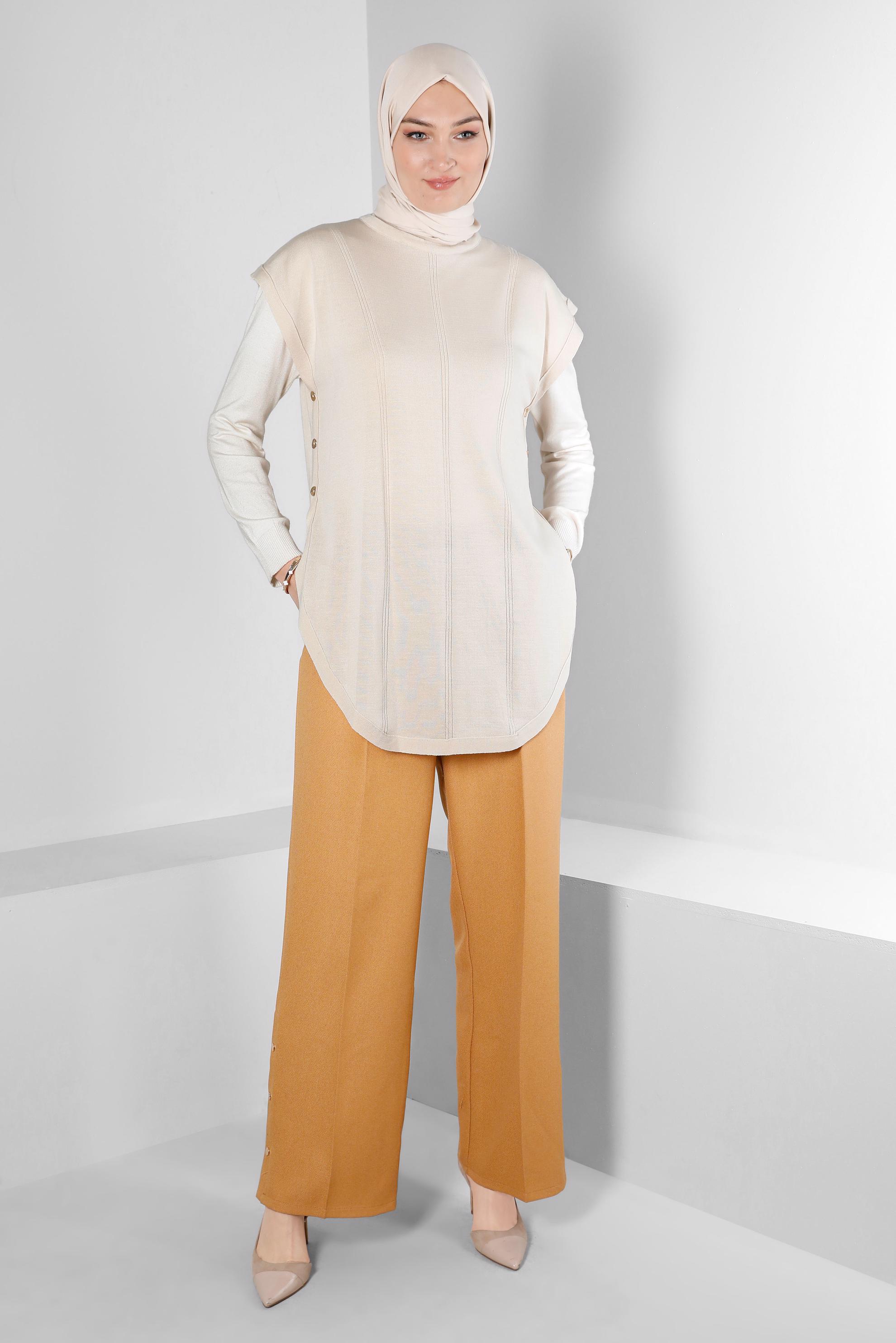 Tesettür giyim BEJ TRİKO SÜVETER 43211