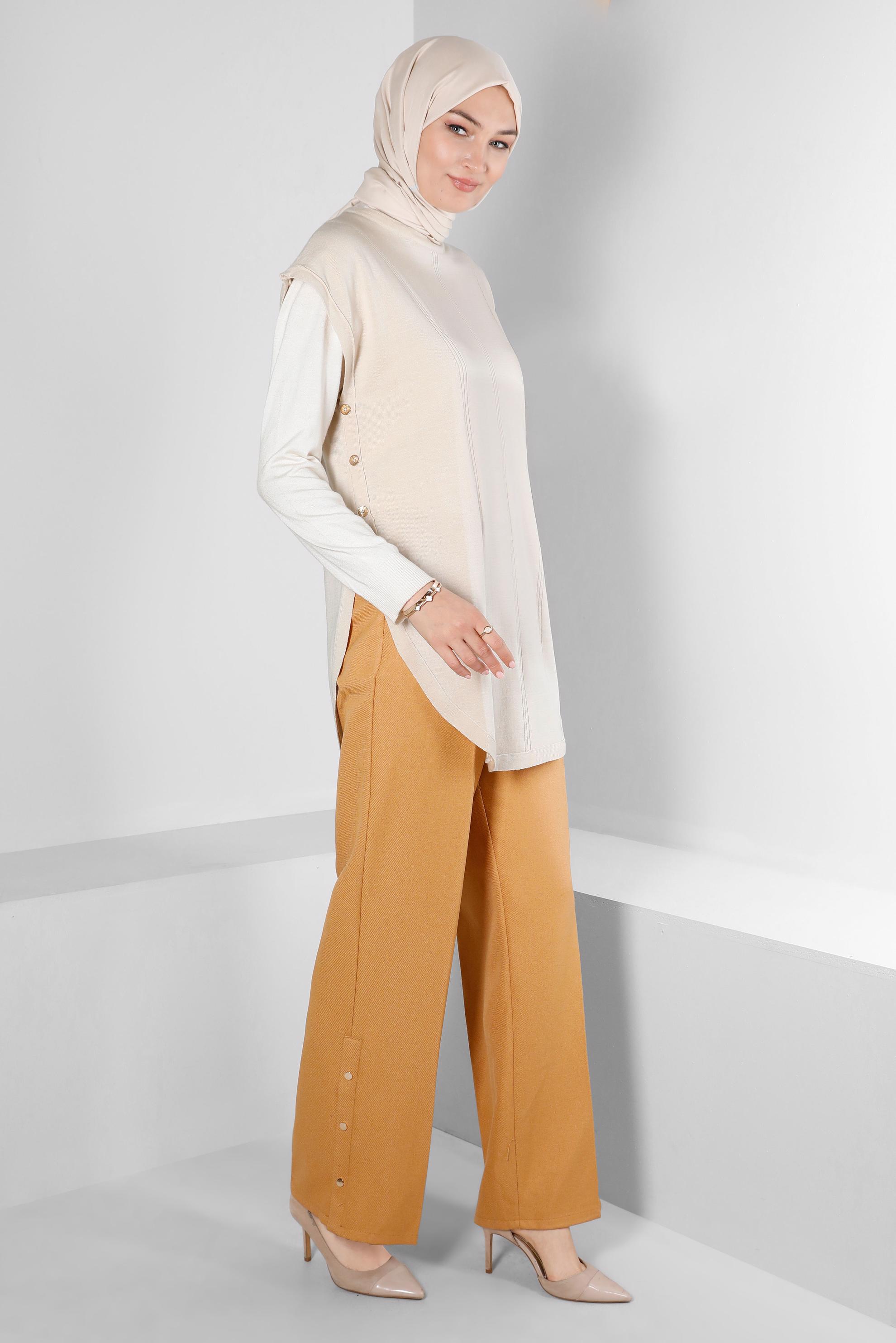 Tesettür giyim BEJ TRİKO SÜVETER 43211