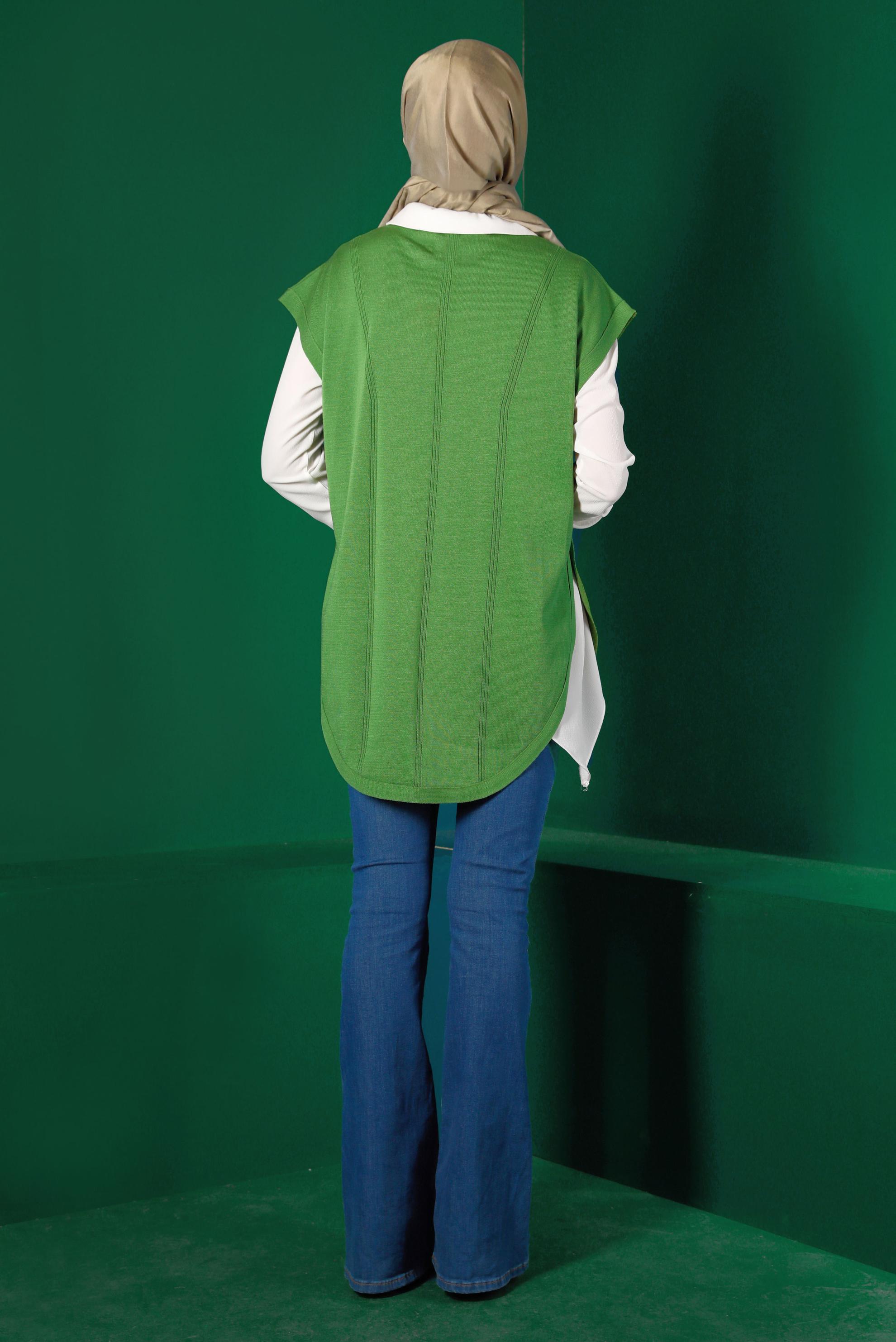 Tesettür giyim YEŞİL TRİKO SÜVETER 43211