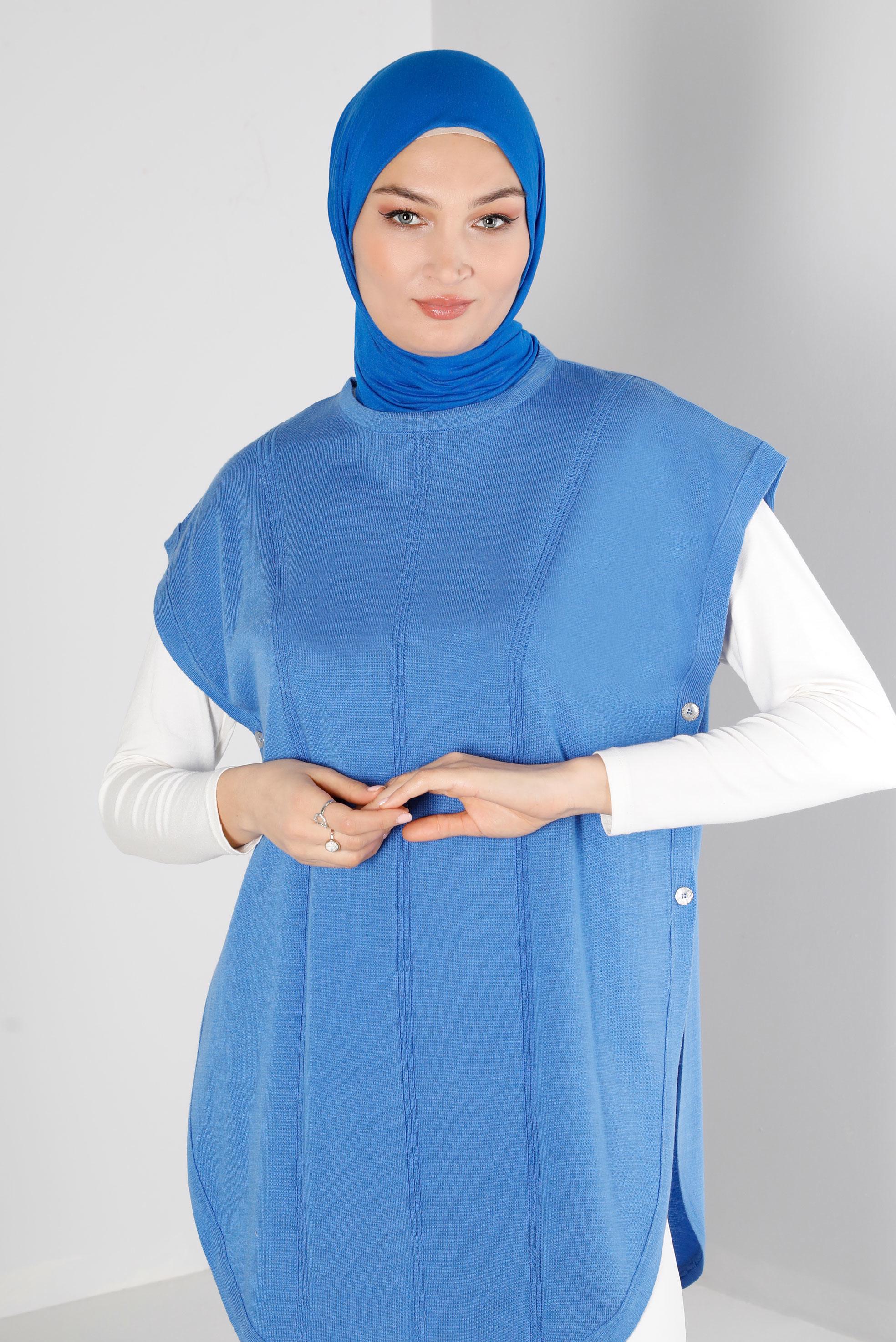 Tesettür giyim MAVİ TRİKO SÜVETER 43211
