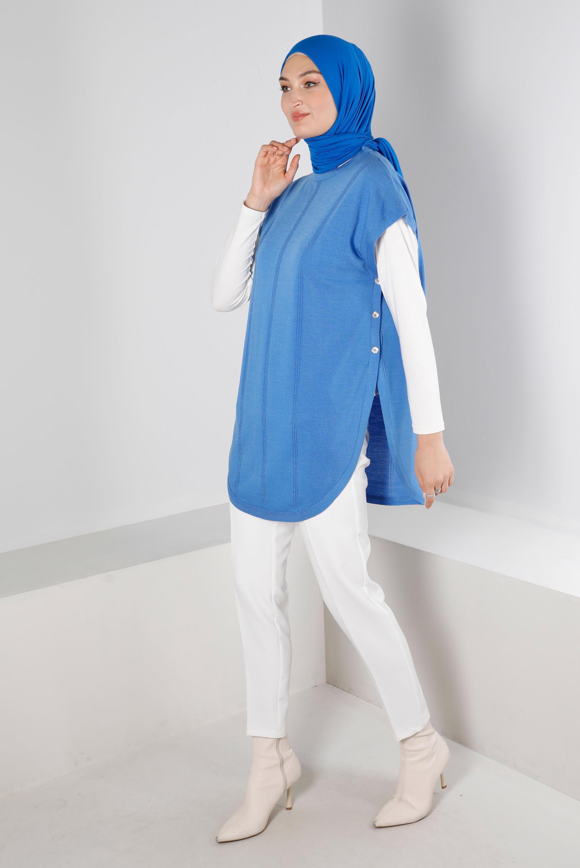 Tesettür giyim MAVİ TRİKO SÜVETER 43211