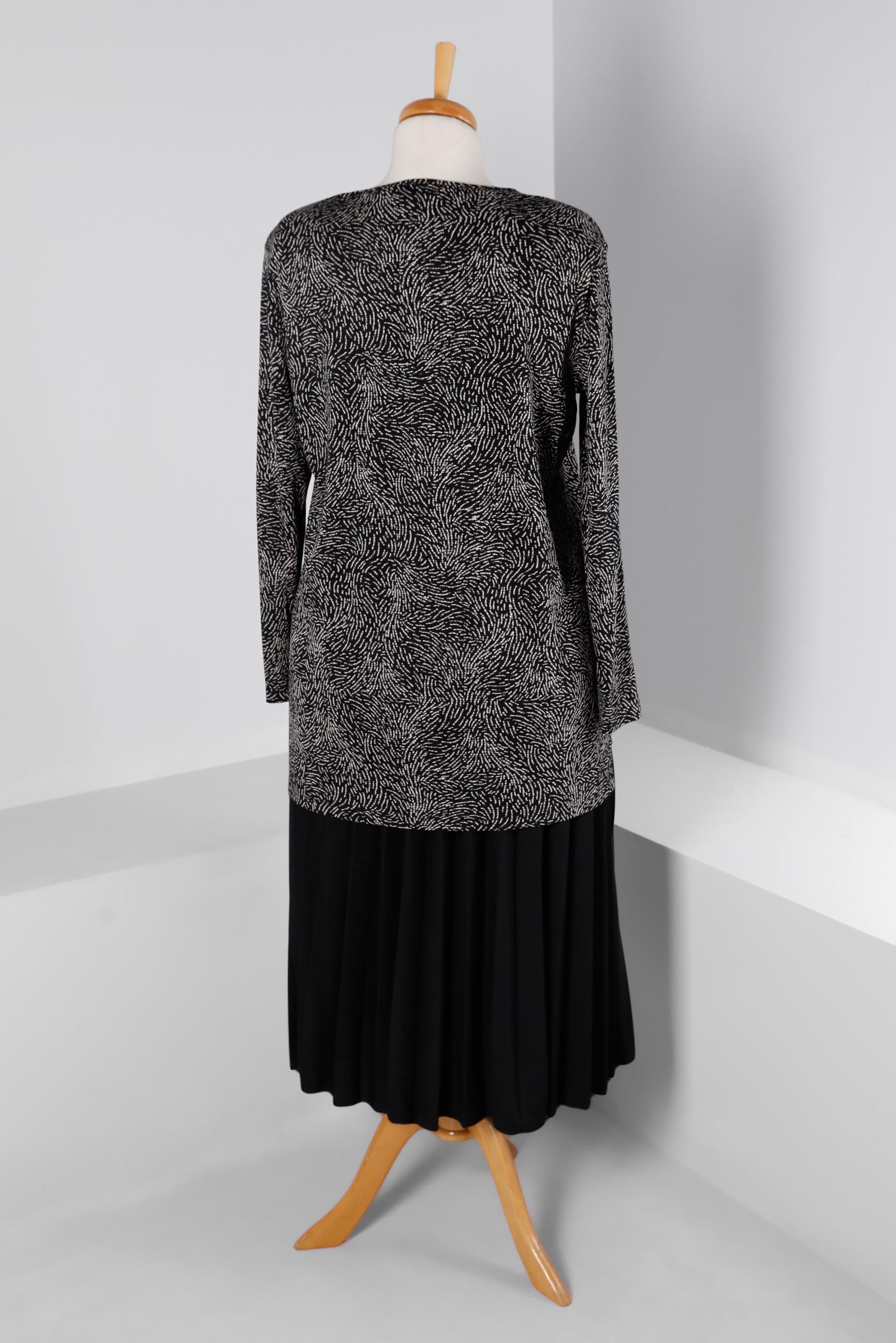 Vêtements hijab NOIR ENSEMBLE JUPE 2 PIÈCES REMBOURRÉE À MOTIFS 20318