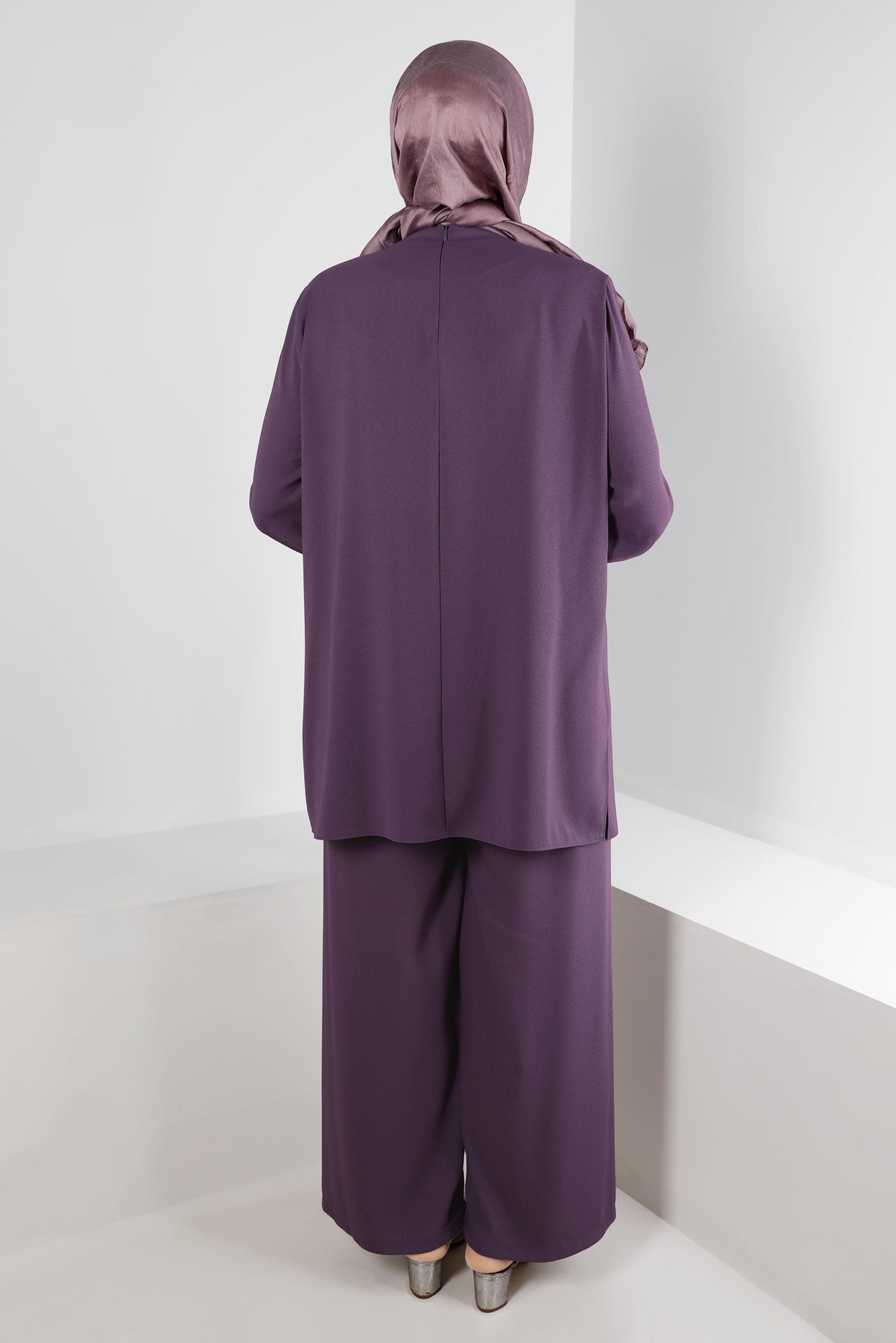 Vêtements hijab POURPRE ENSEMBLE 2 PIÈCES À BOUTONS 20316