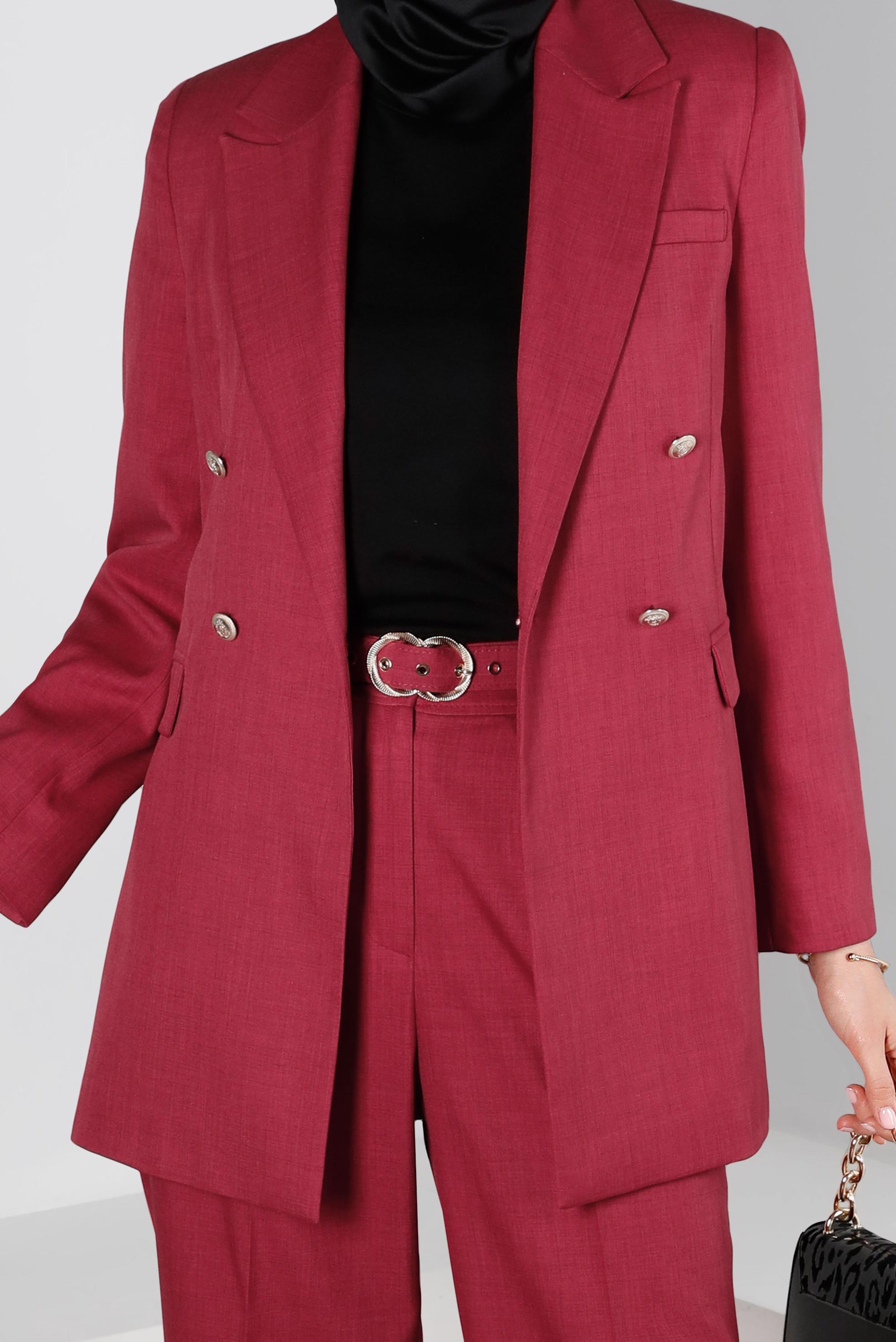 Tesettür giyim FUŞYA KLASİK İKİLİ PANTOLON TAKIMI 30300 