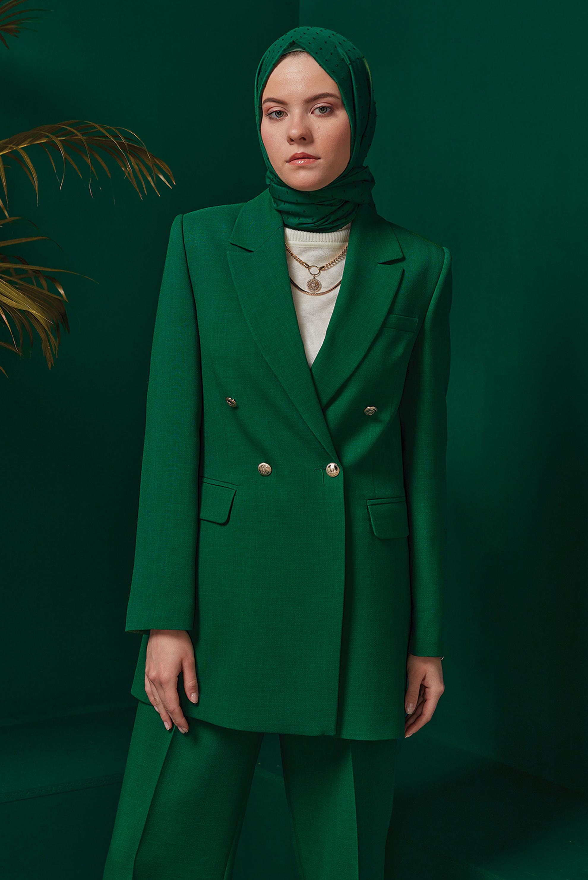 Vêtements hijab VERT ENSEMBLE PANTALON CLASSIQUE 2 PIÈCES 30300