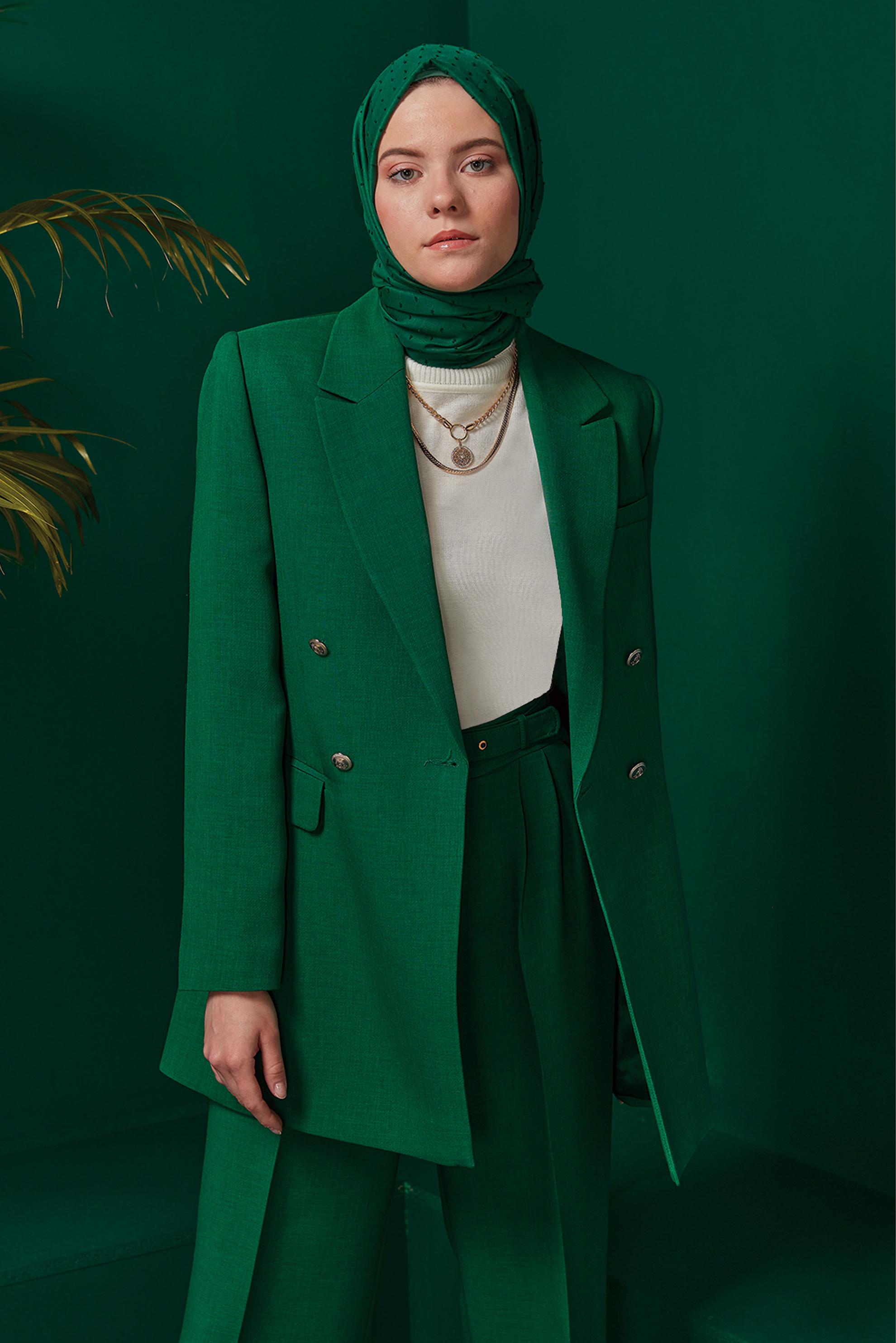 Vêtements hijab VERT ENSEMBLE PANTALON CLASSIQUE 2 PIÈCES 30300