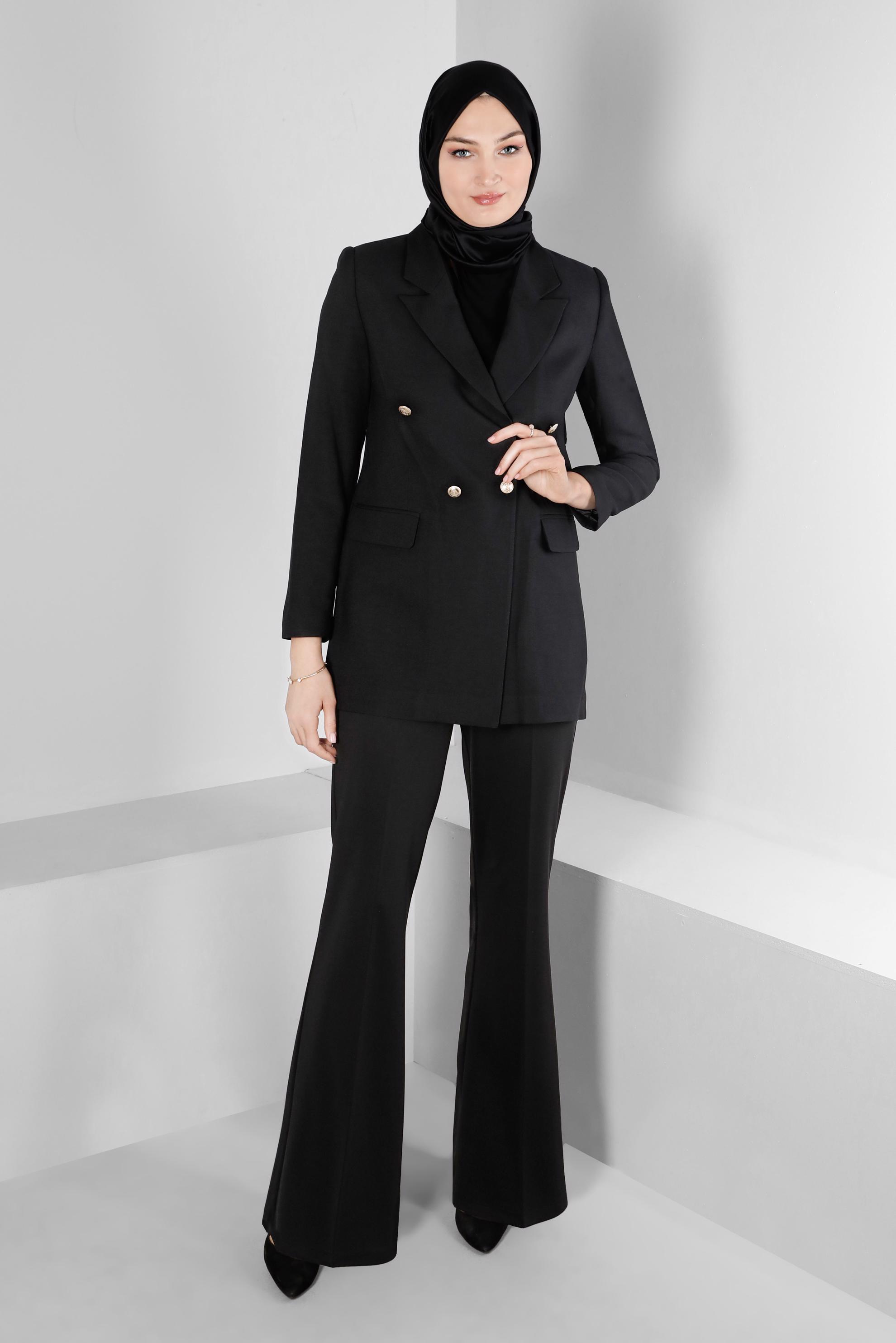 Vêtements hijab NOIR COSTUME PANTALON CLASSIQUE 30303