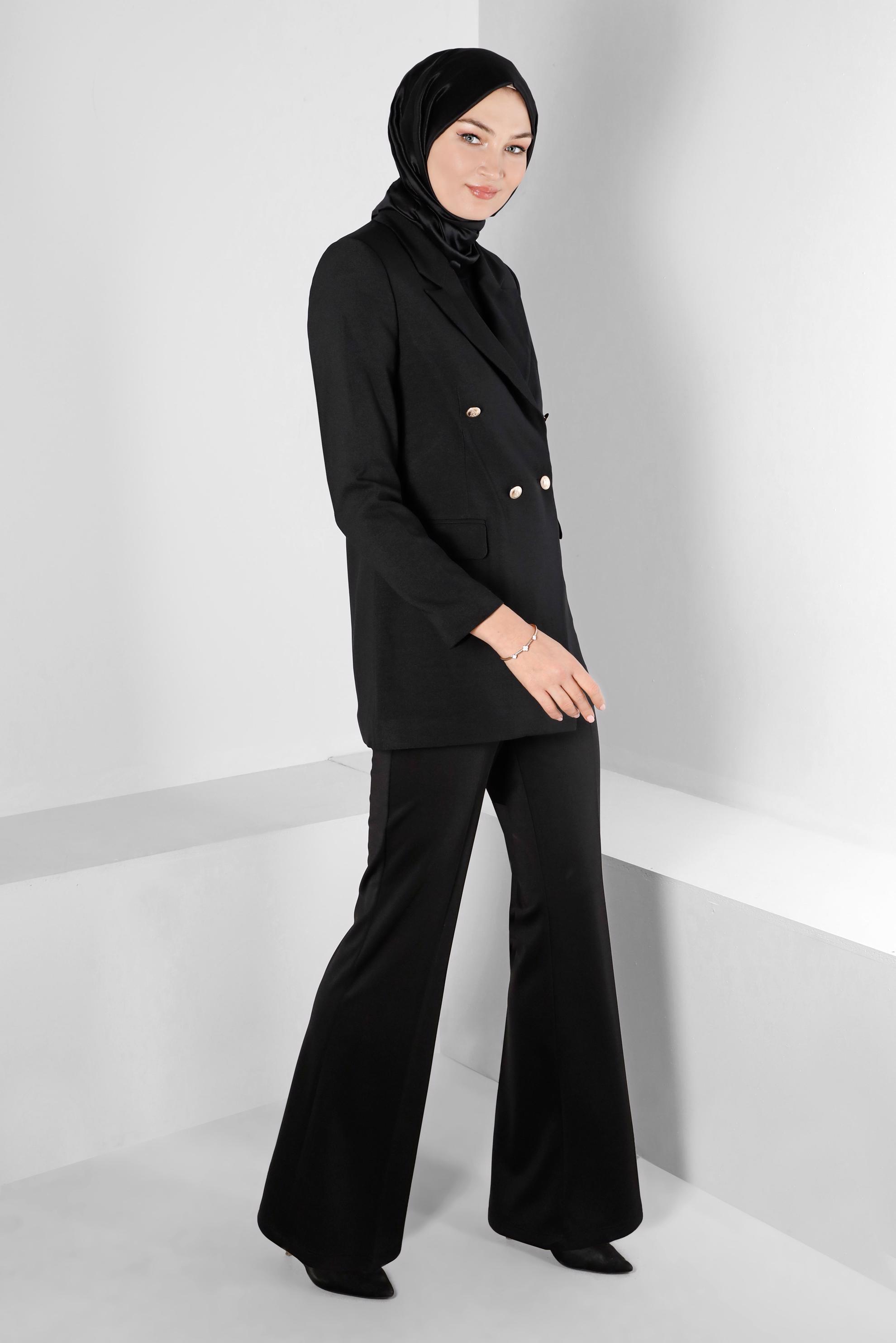 Vêtements hijab NOIR COSTUME PANTALON CLASSIQUE 30303