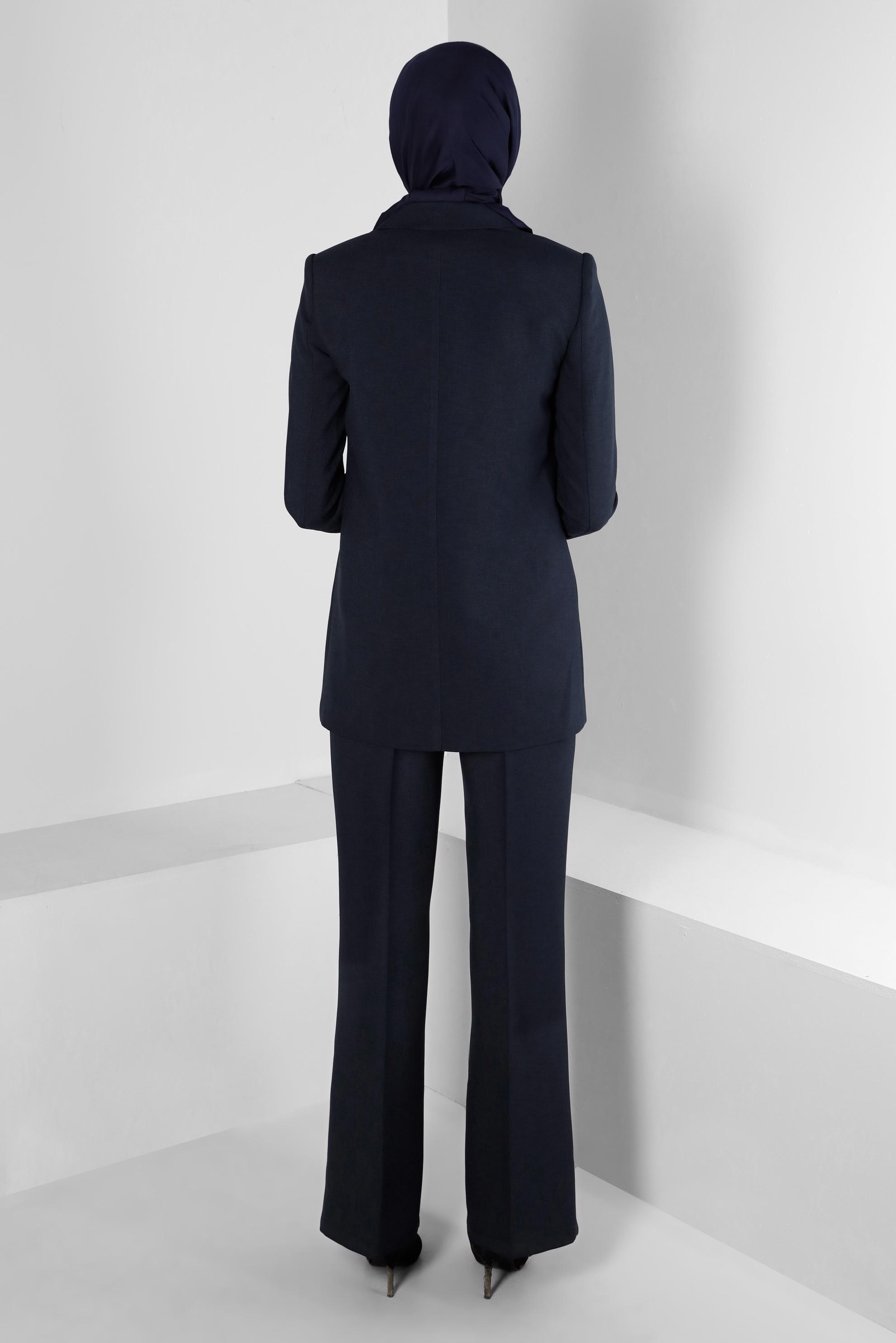 Tesettür giyim LACİVERT KLASİK PANTOLONLU TAKIM 30303