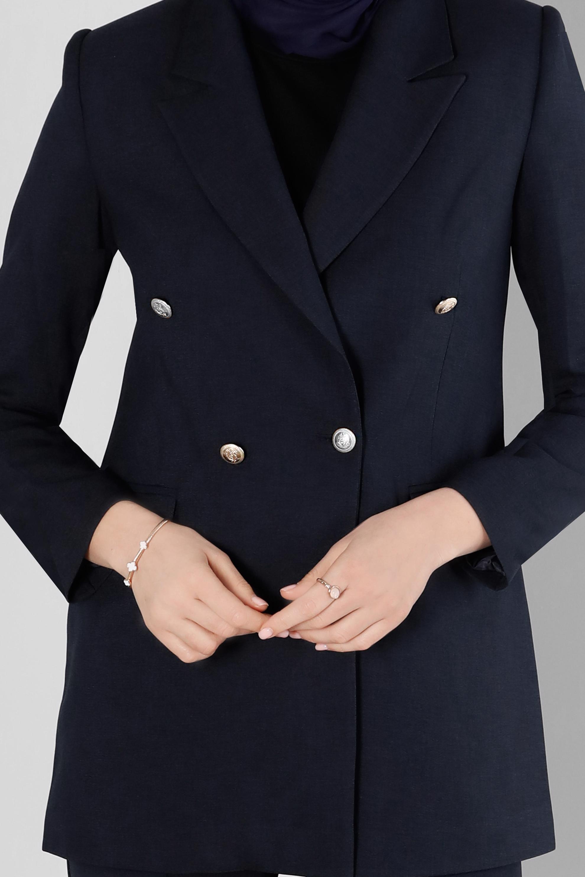 Tesettür giyim LACİVERT KLASİK PANTOLONLU TAKIM 30303