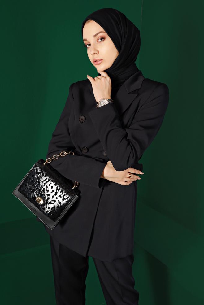 Hijab clothing  BUTTONED BELTED 2-PIECE PANTS SUIT 30304 - ALVİNA
