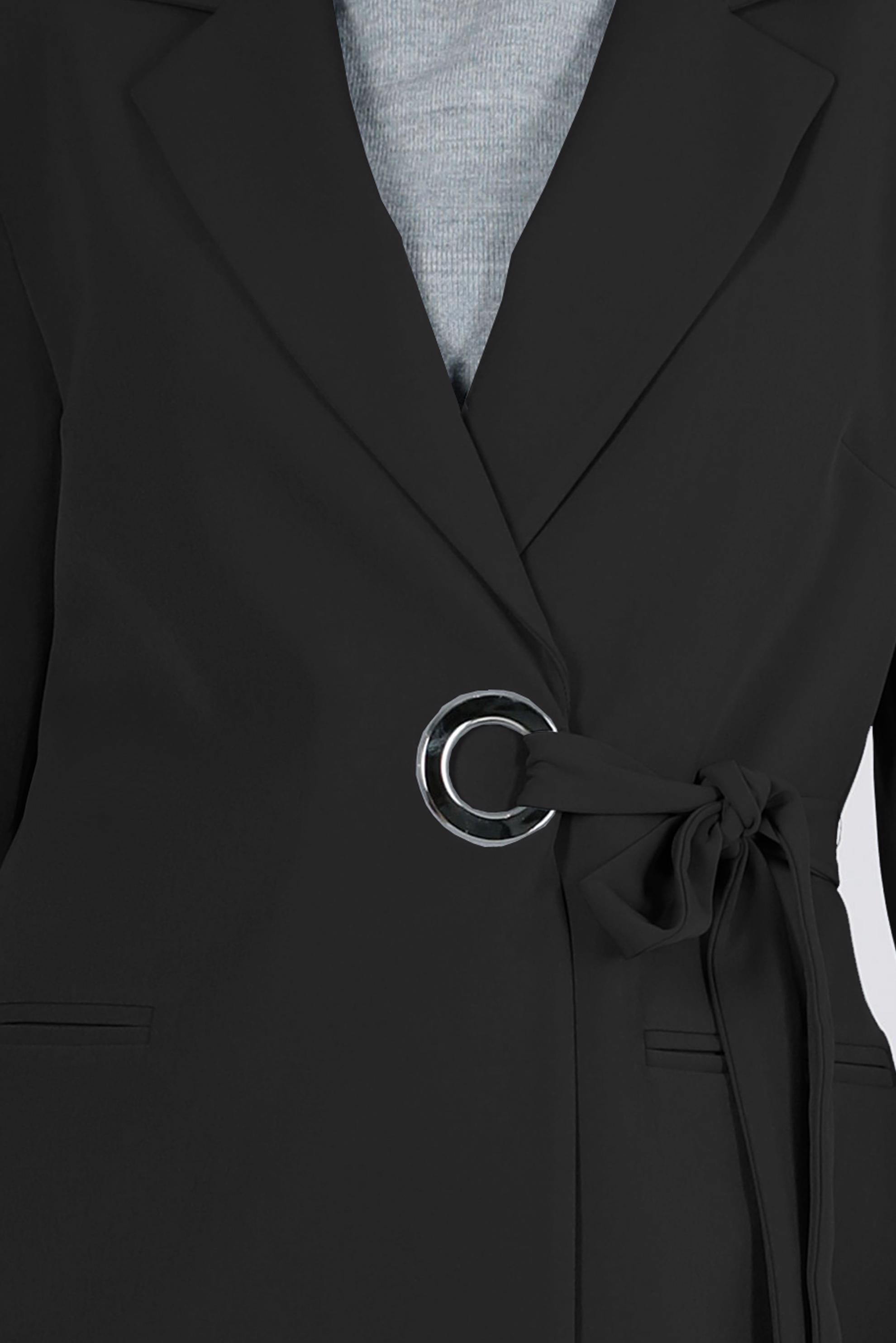 Tesettür giyim SİYAH BAĞLAMA DETAYLI KLASİK İKİLİ PANT. TAKIM 30308 