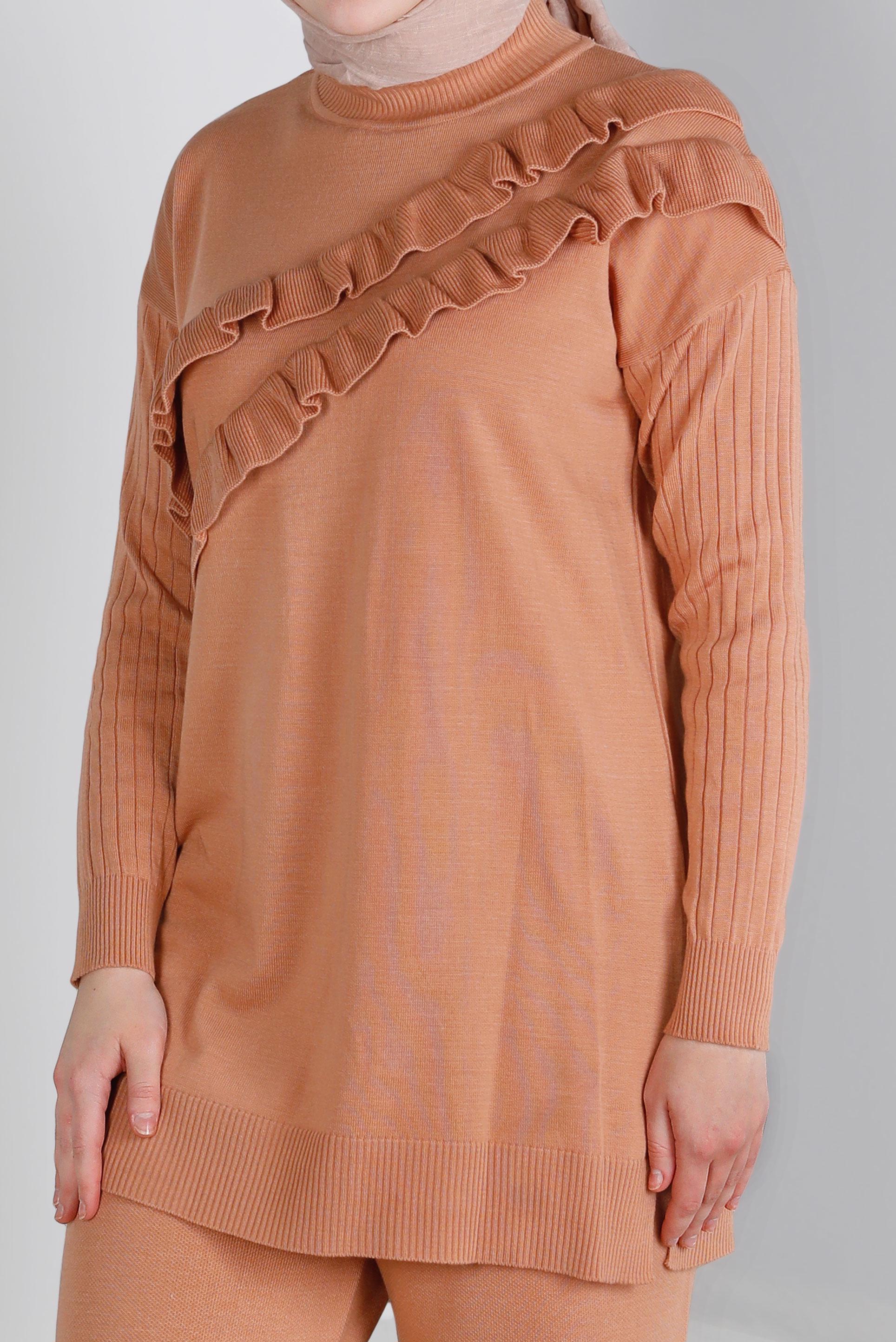 Vêtements hijab POUDRE ENSEMBLE PANTALON EN MAILLE À VOLANTS 43217