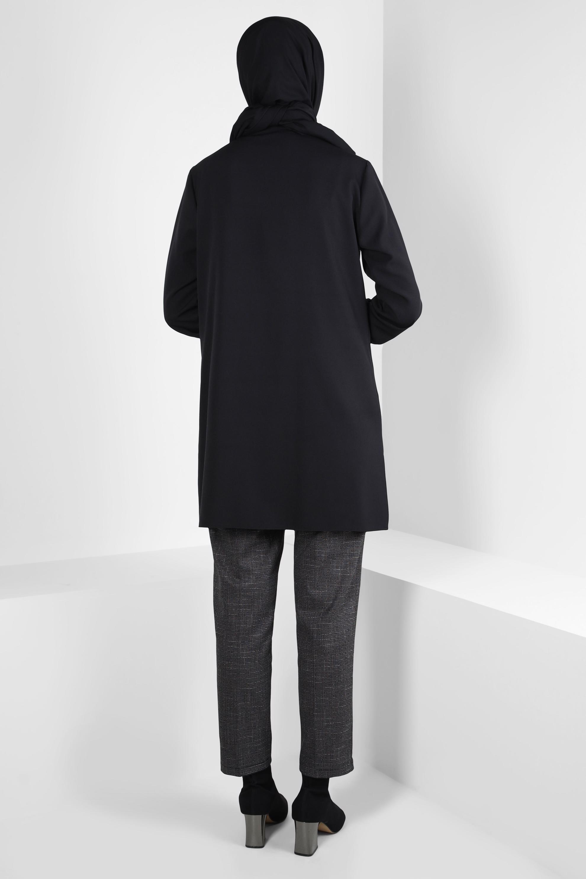 Tesettür giyim SİYAH CEP DETAYLI PANTOLONLU TAKIM 43278