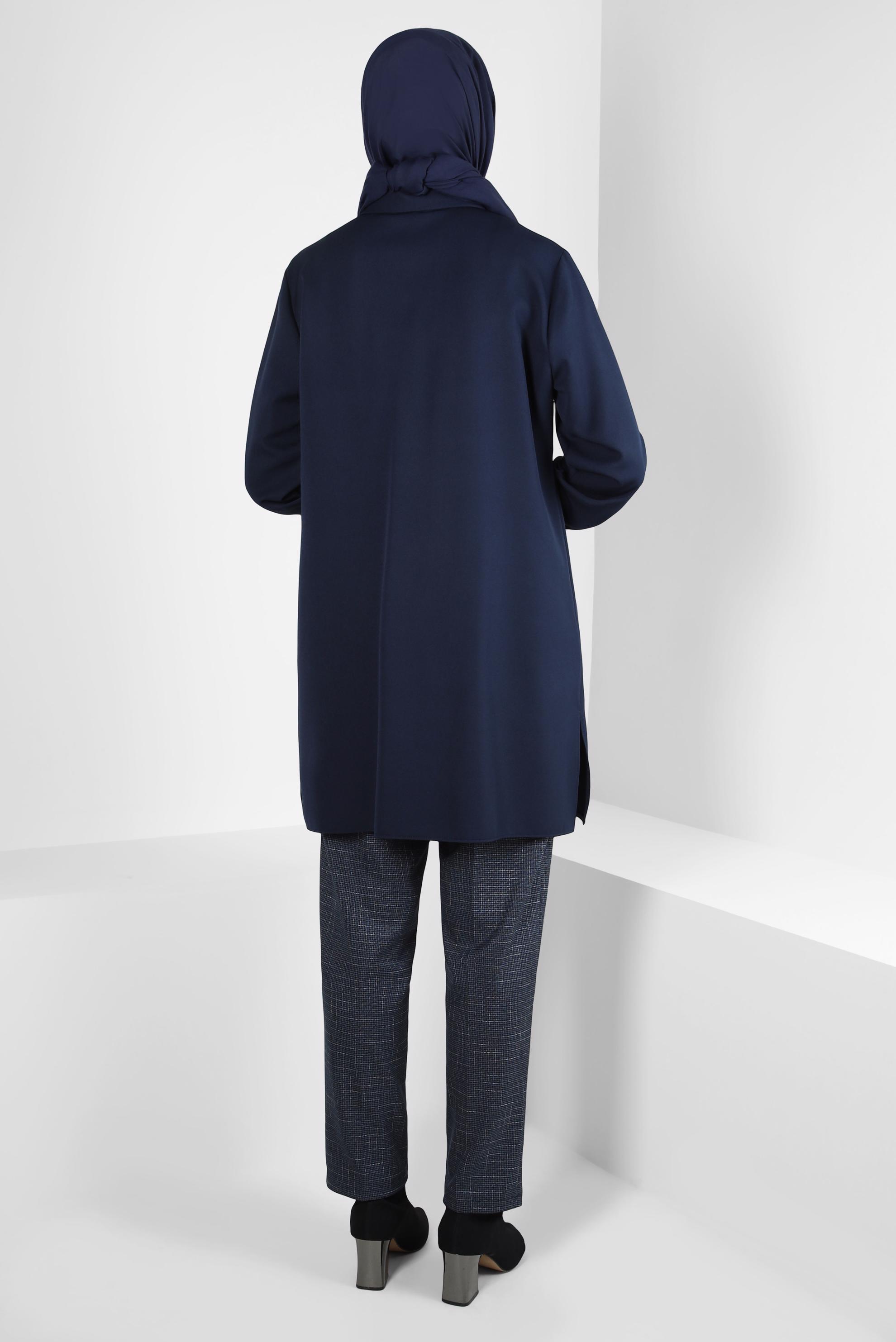 Tesettür giyim LACİVERT CEP DETAYLI PANTOLONLU TAKIM 43278