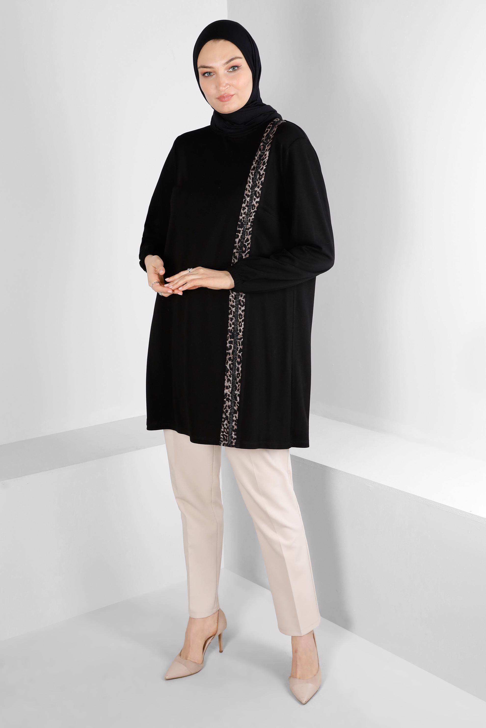 Hijab clothing BEIGE GEM DETAILED TUNIC 20312