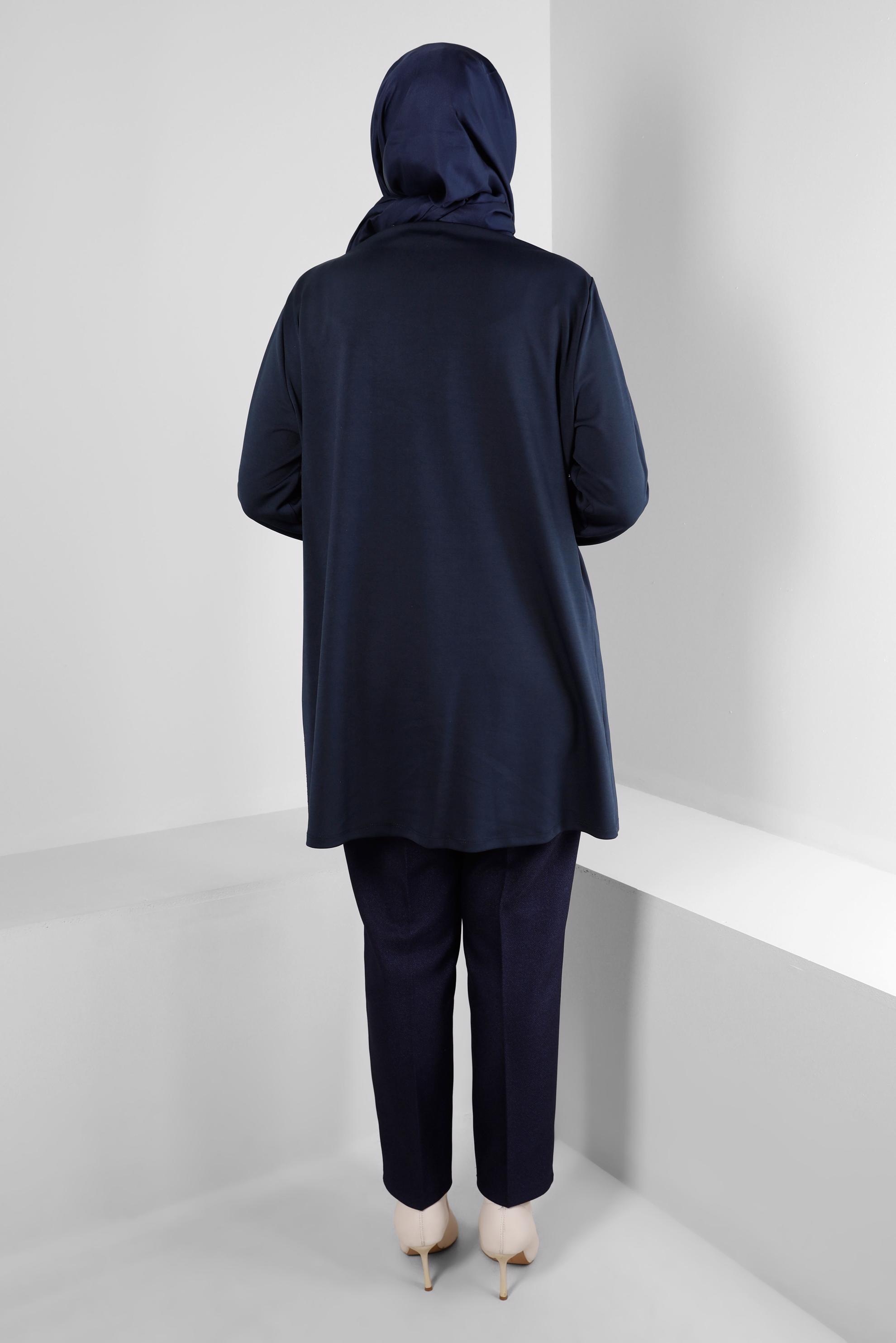 Hijab clothing NAVY BLUE PADDED KNITWEAR 20329