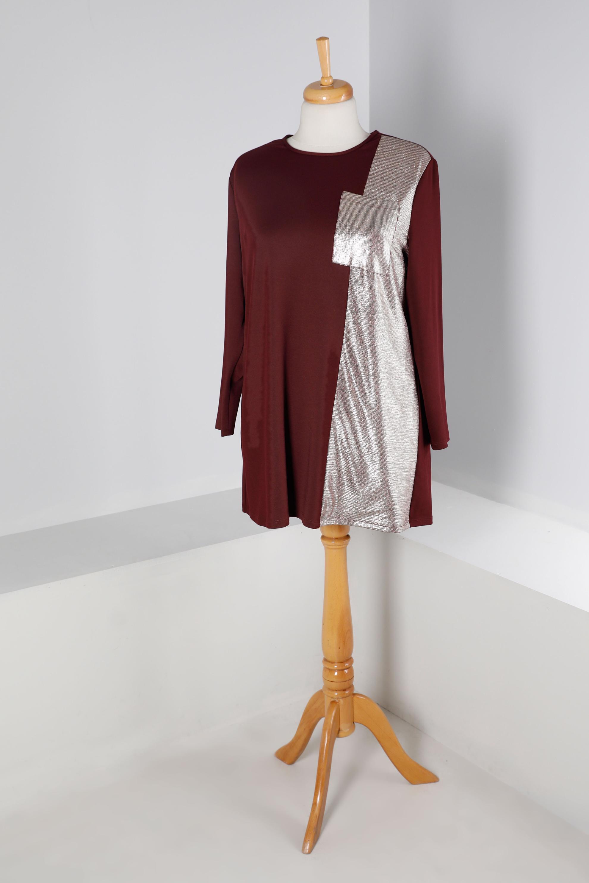 Hijab clothing CLARET RED PADDED KNITWEAR 20329