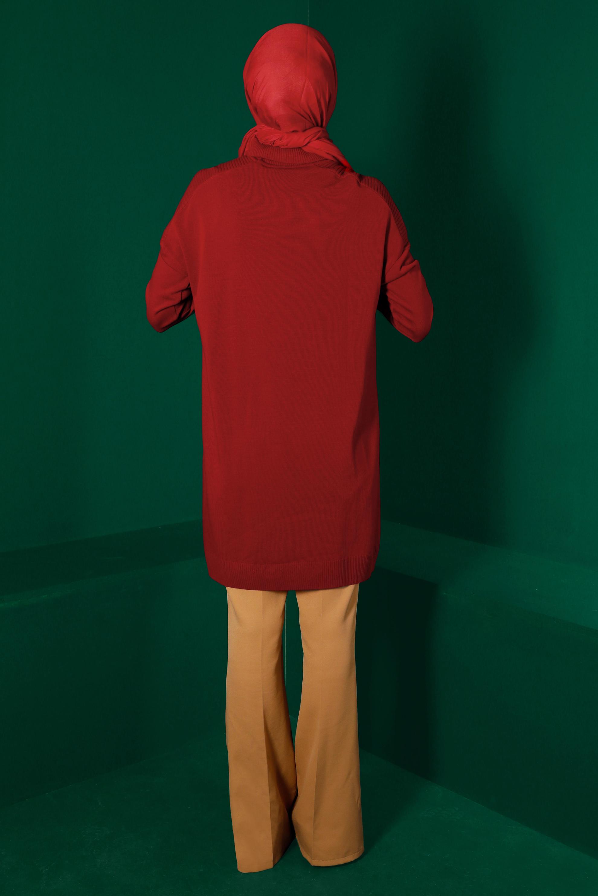 Hijab clothing RED TURTLENECK BASIC KNITWEAR TUNIC 43101 