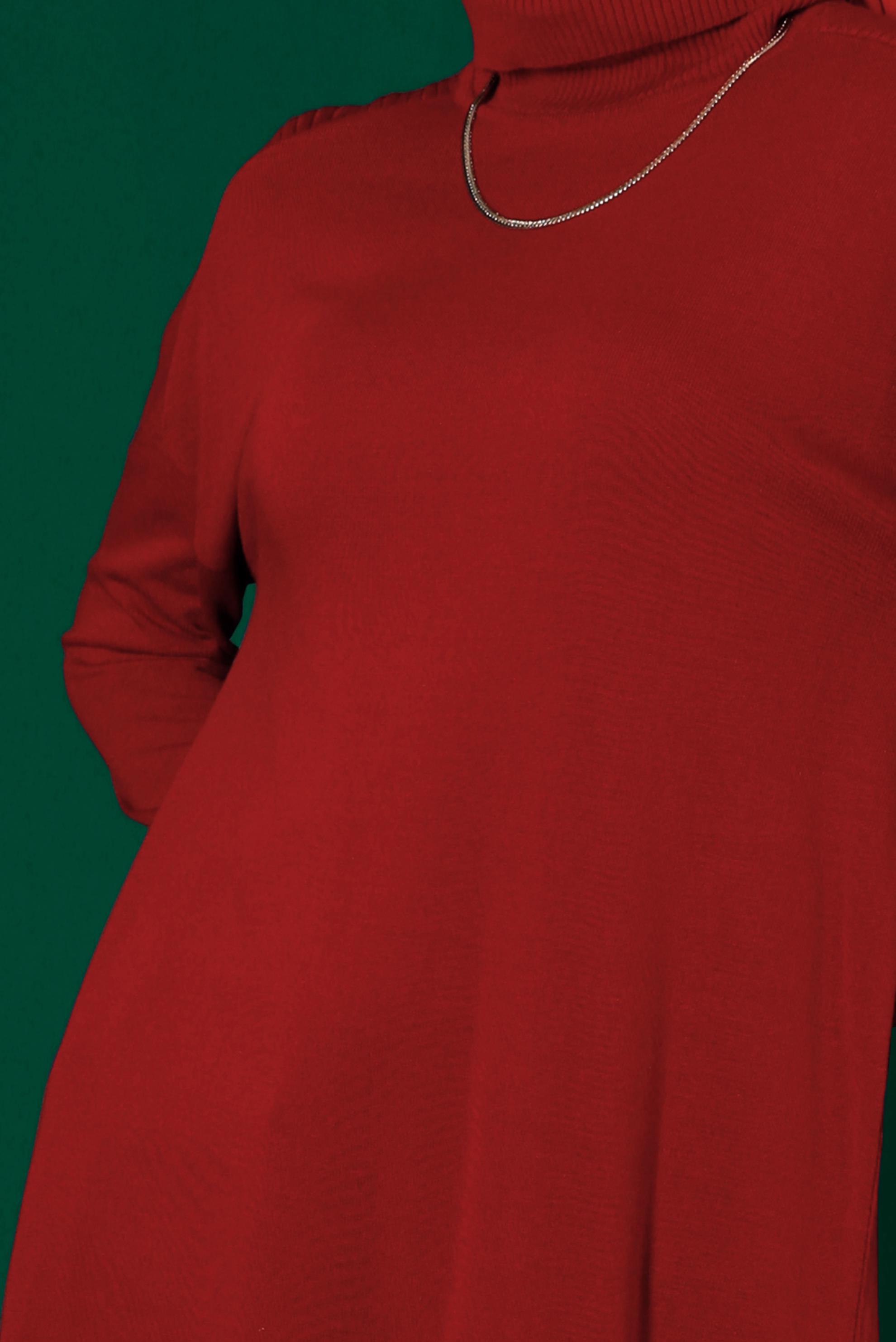 Hijab clothing RED TURTLENECK BASIC KNITWEAR TUNIC 43101 