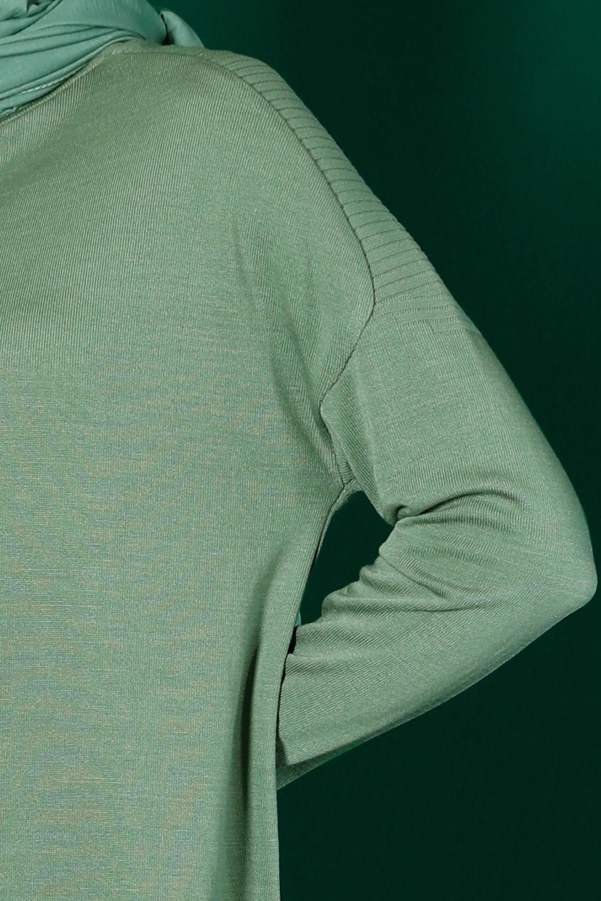 Hijab clothing GREEN TURTLENECK BASIC KNITWEAR TUNIC 43101 