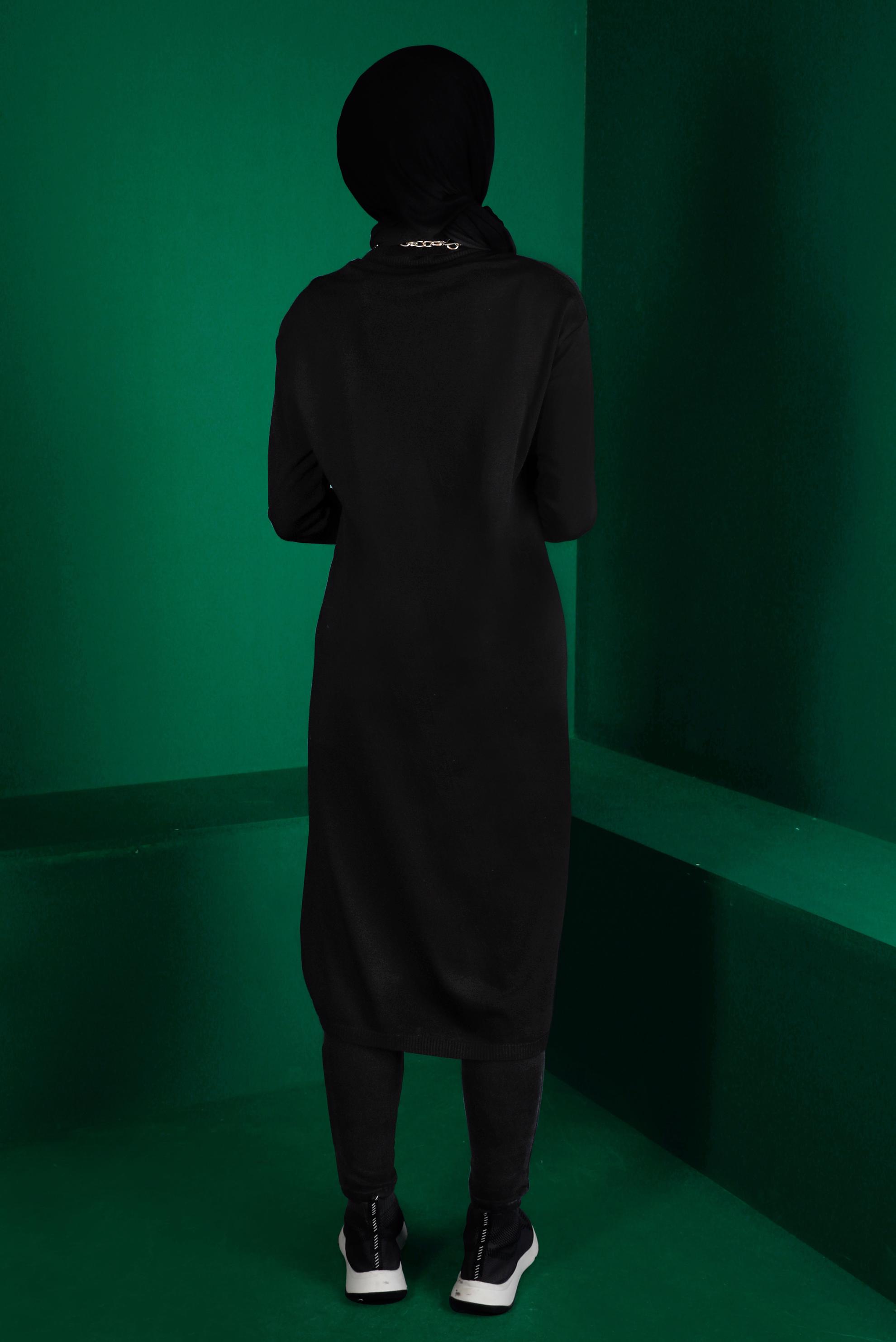 Tesettür giyim SİYAH BASIC UZUN TRİKO TUNİK 43103